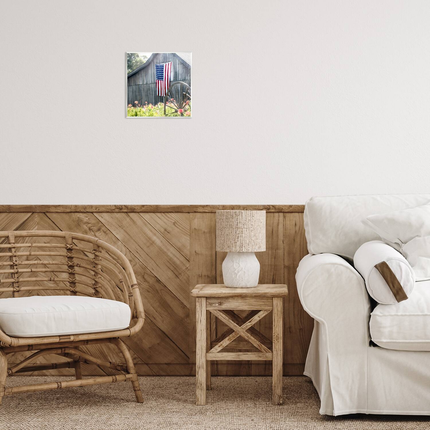Stupell Industries Americana Barn Floral Farmland Wall Plaque Art
