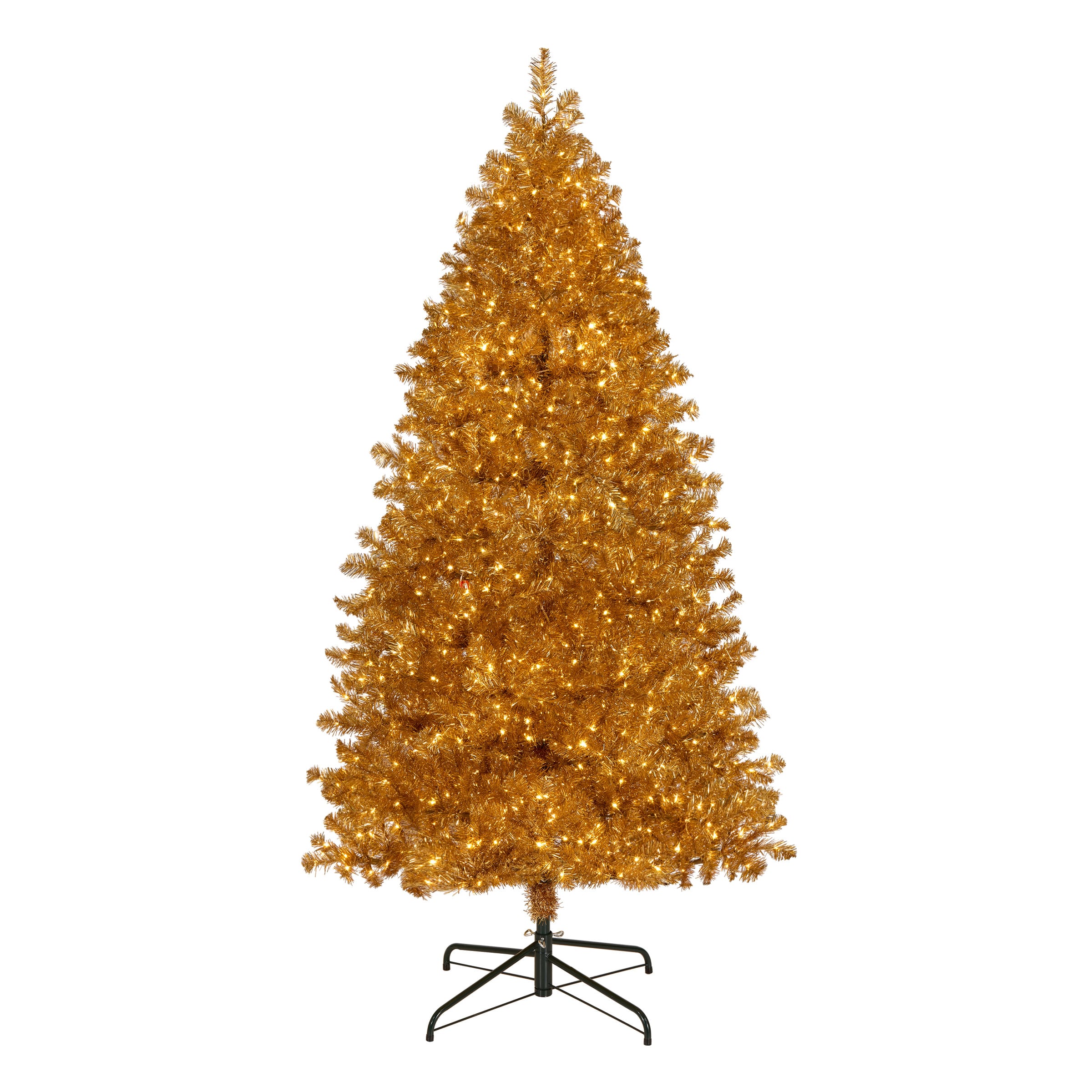 7.5ft. Pre-Lit True Gold Metallic Artificial Christmas Tree, Clear LED Infinity Lights®