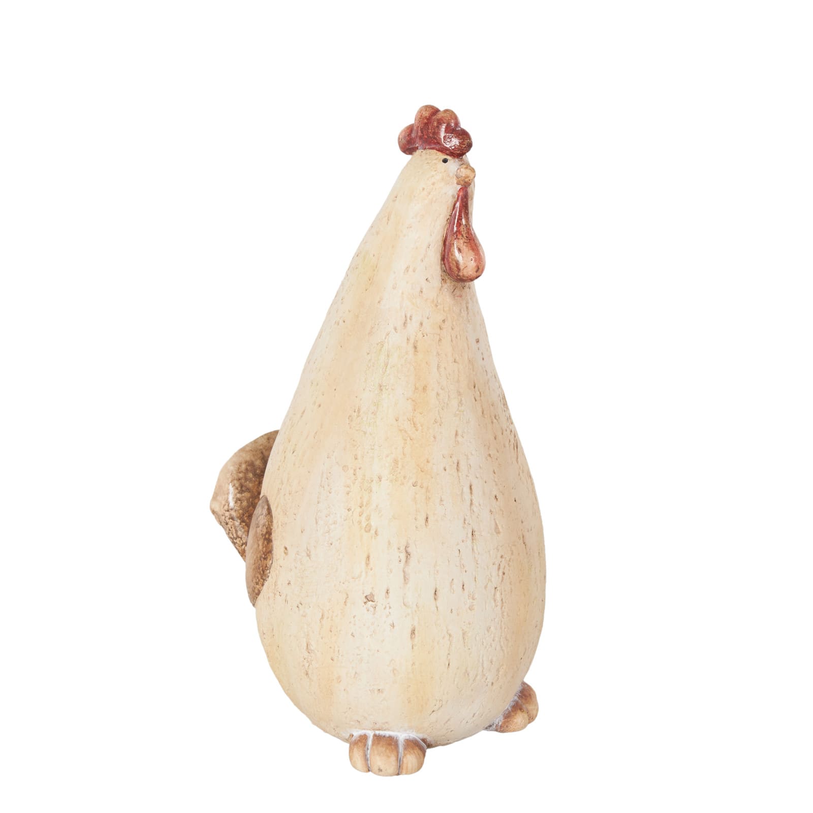 13.5" Cream Standing Rooster Decorative Garden Sculpture