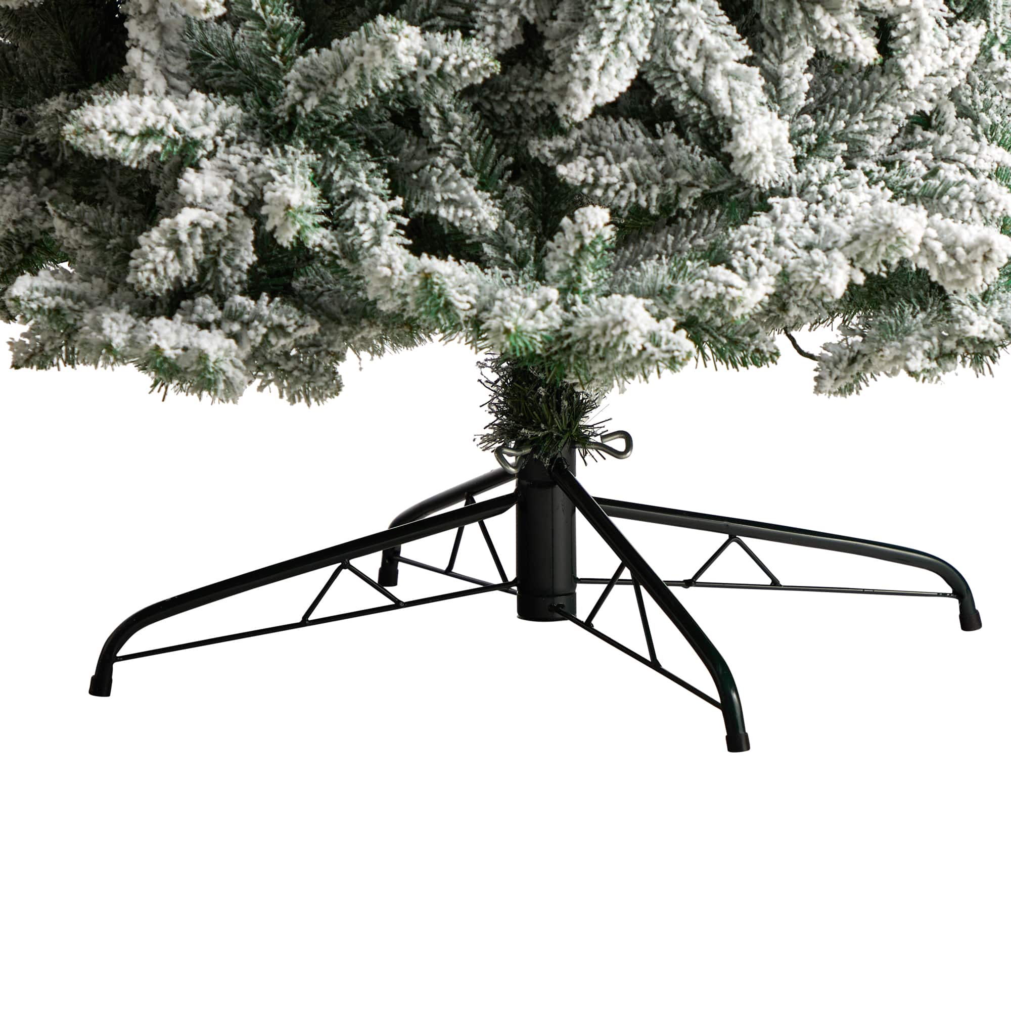 10ft. Pre-Lit Slim Flocked Montreal Fir Artificial Christmas Tree, White LED Lights