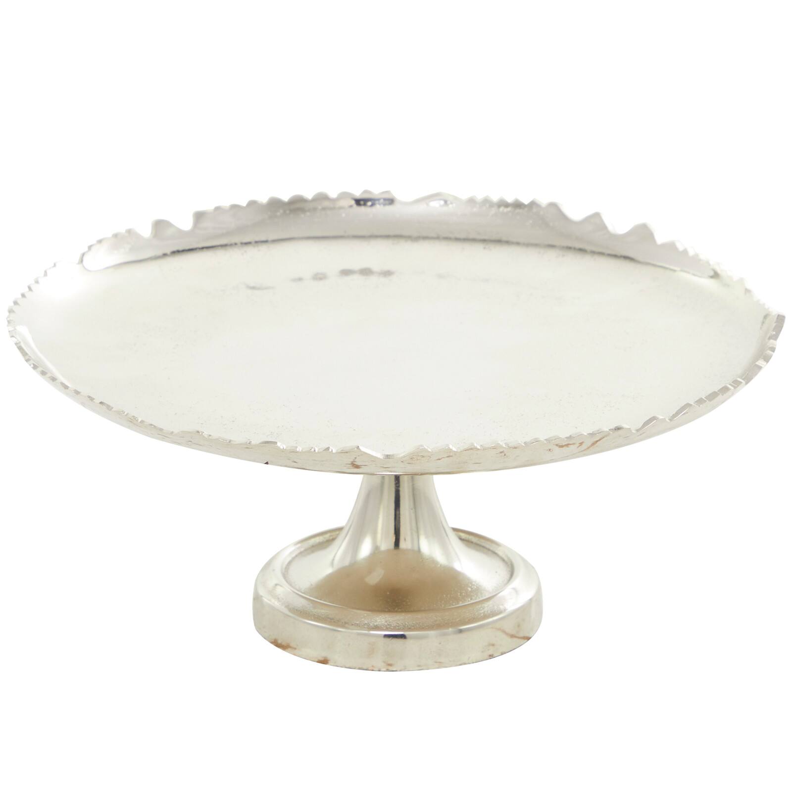 CosmoLiving by Cosmopolitan 13" Silver Aluminum Cake Stand