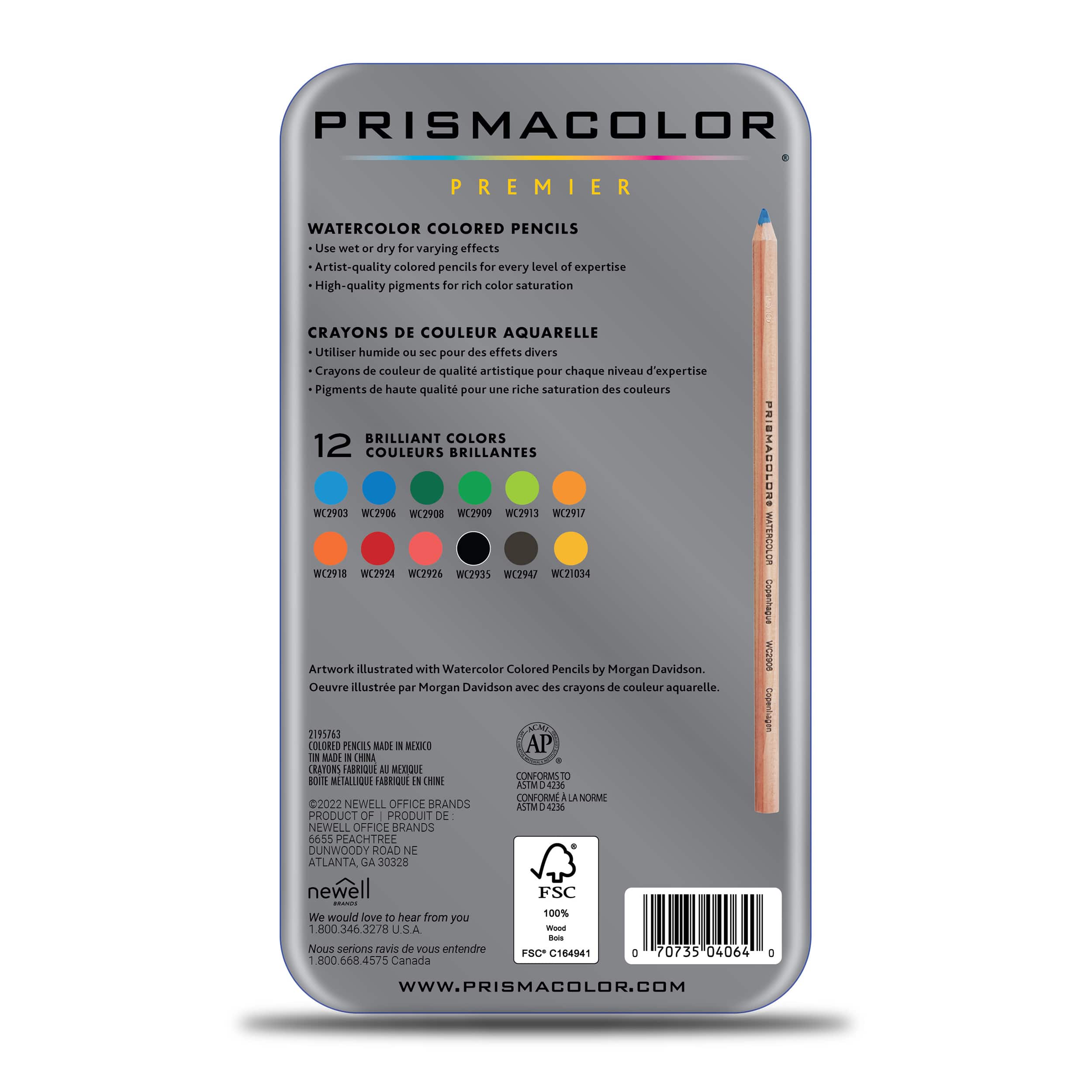 Prismacolor® Premier® 12 Colour Watercolour Pencil Set