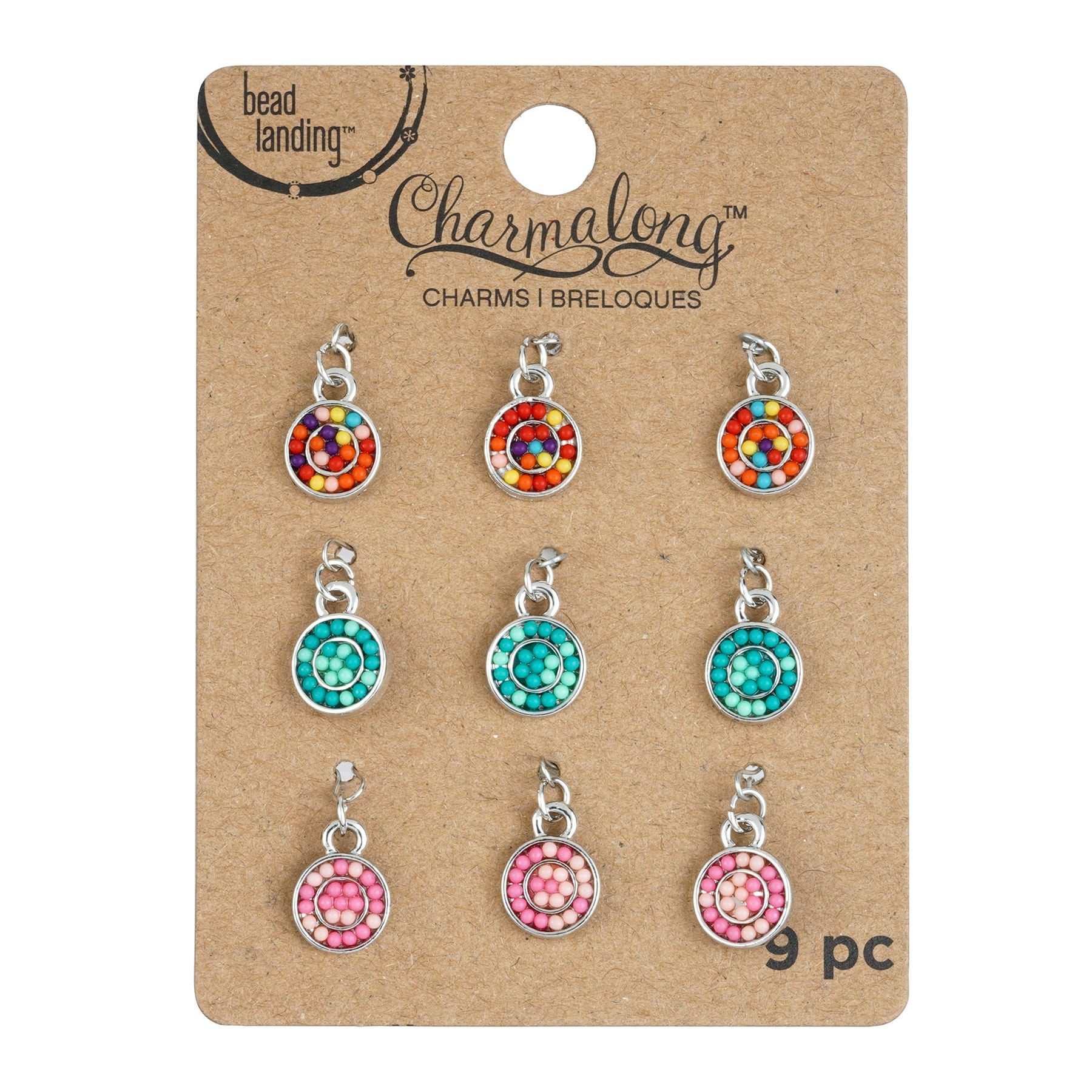 12 Packs: 9 ct. (108 total) Charmalong™ Round Bead Charms by Bead Landing™
