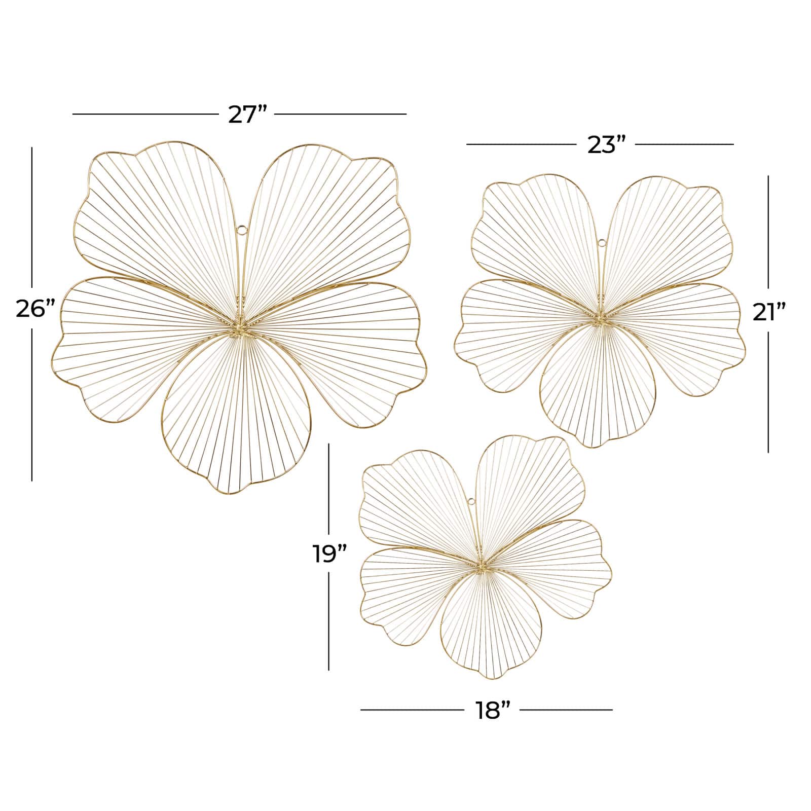CosmoLiving by Cosmopolitan Gold Floral Glam Wall Décor Set