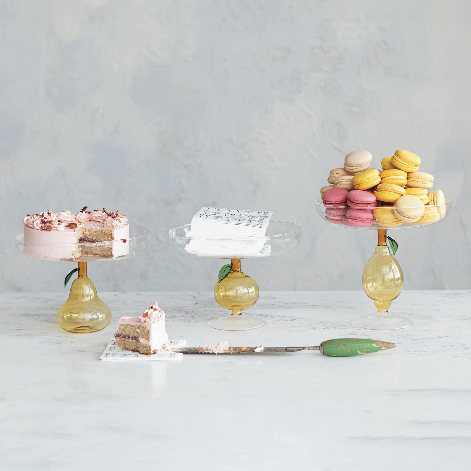Hello Honey® 7.75" Citrus Charm Glass Food Pedestal