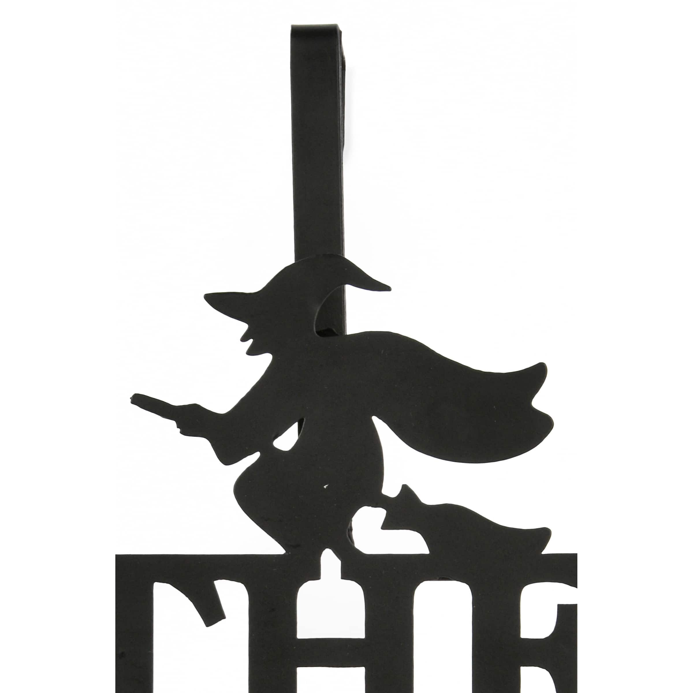 18" Halloween The Witch Is In Wreath Hanger