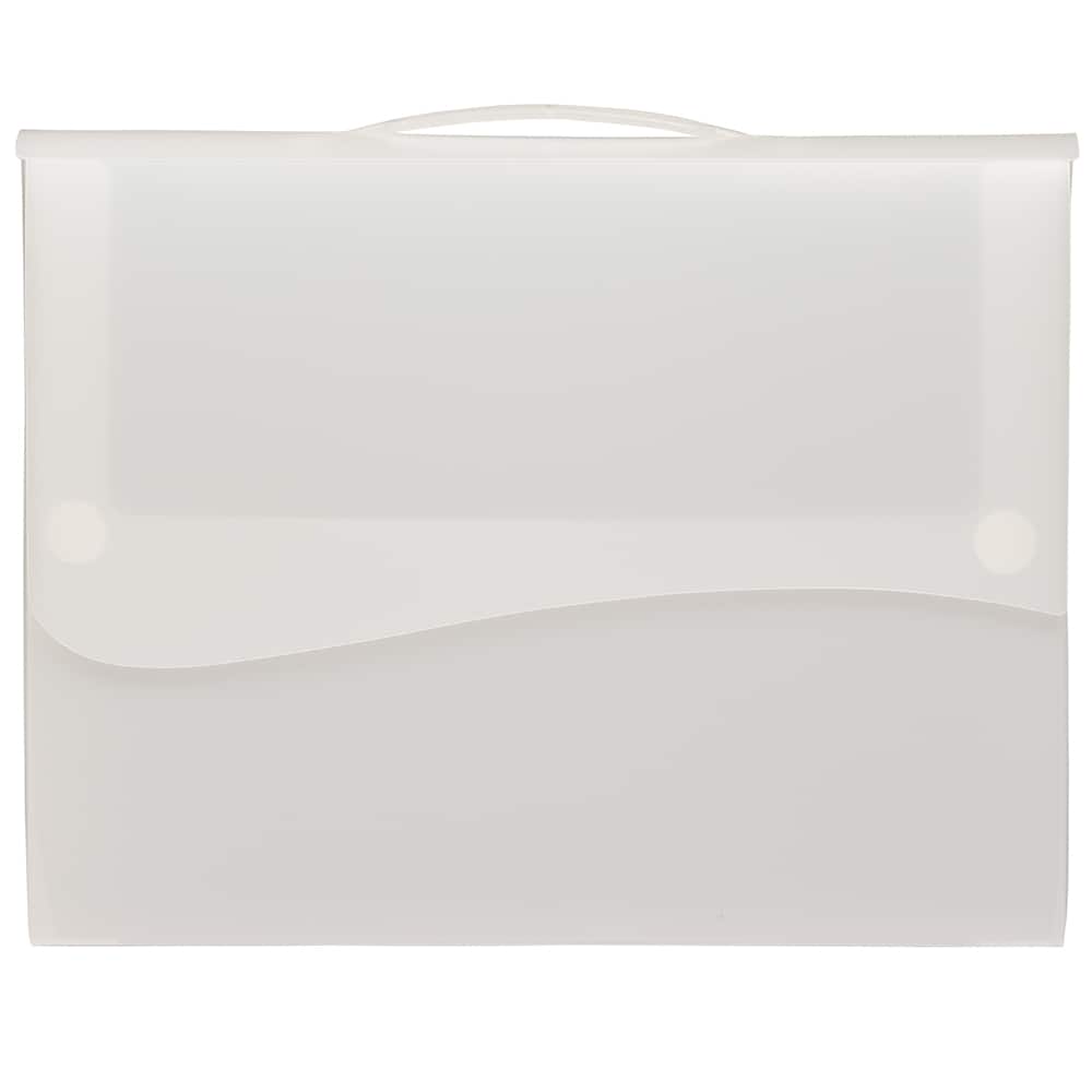 JAM Paper Clear 12" x 9.5" Plastic Snap Closure Portfolio
