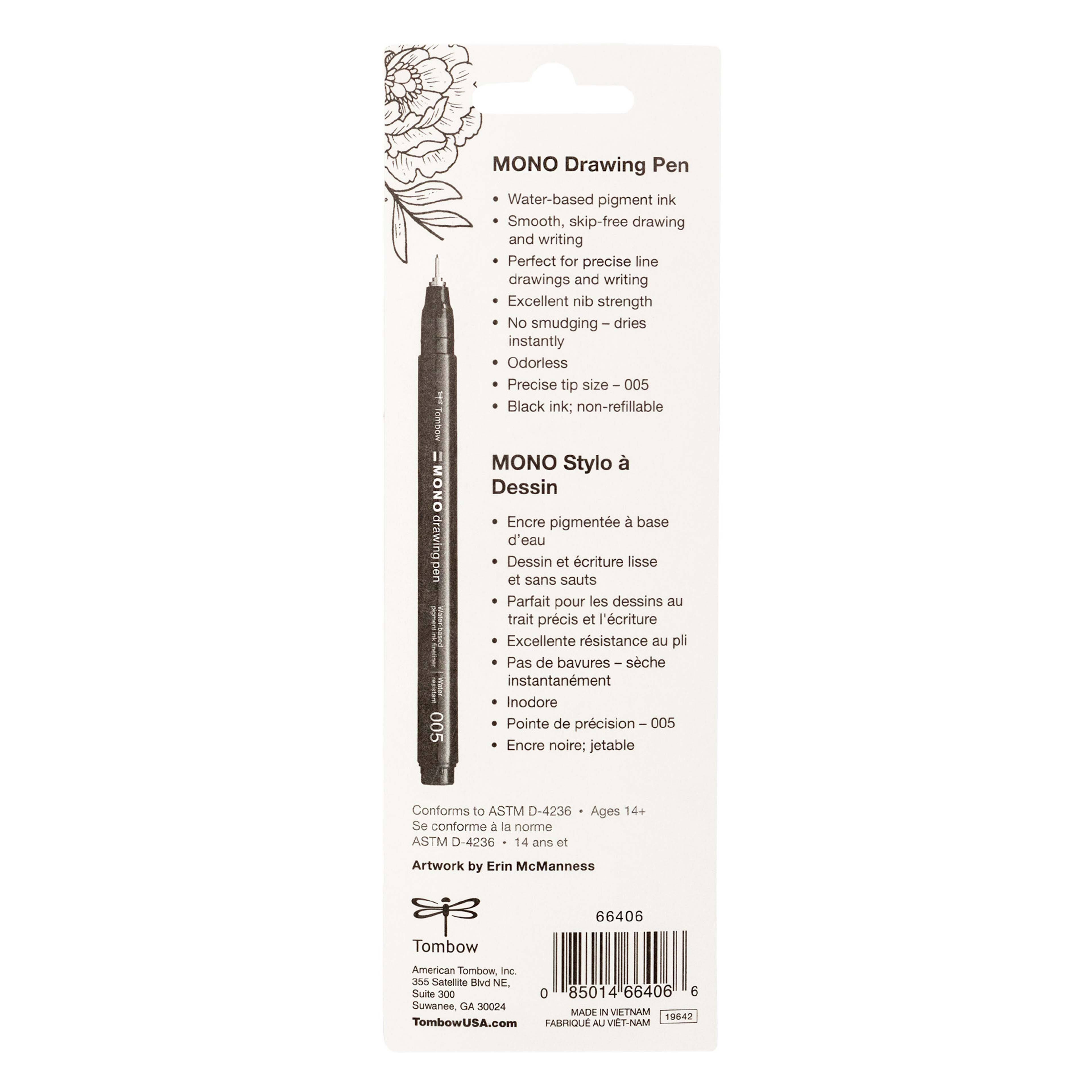 Tombow MONO 005 Black Drawing Pens, 2ct.