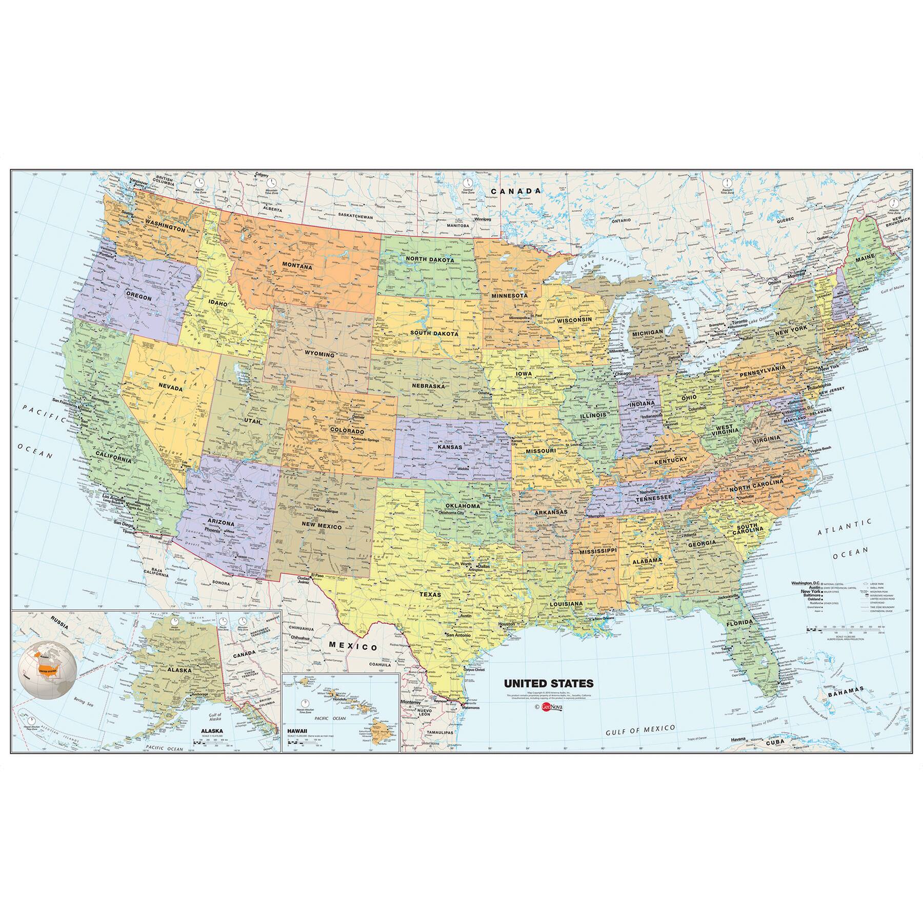 WallPops 36" U.S. & World Map Wall Decal Bundle