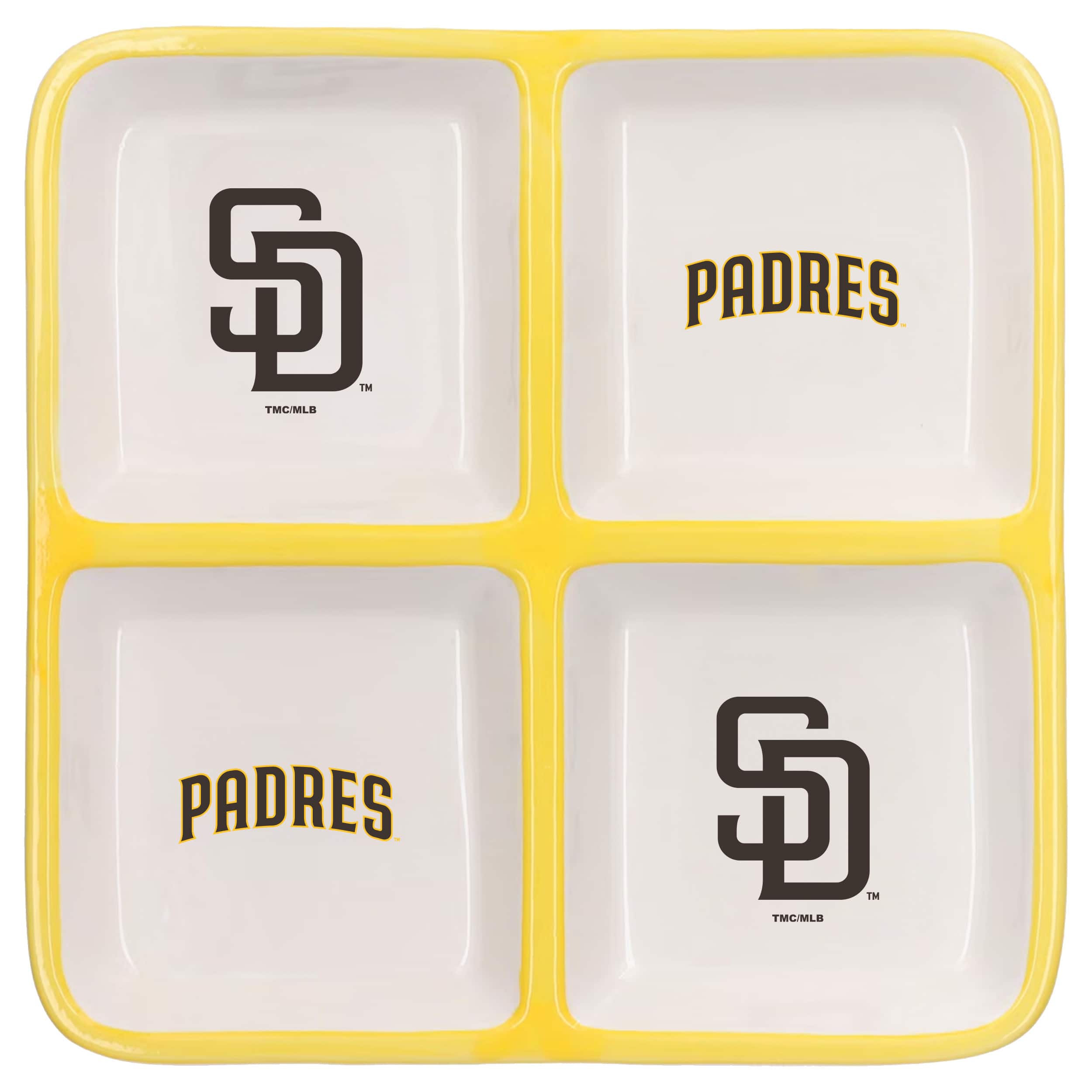 The Memory Company MLB 4 Section Square Ceramic Tray