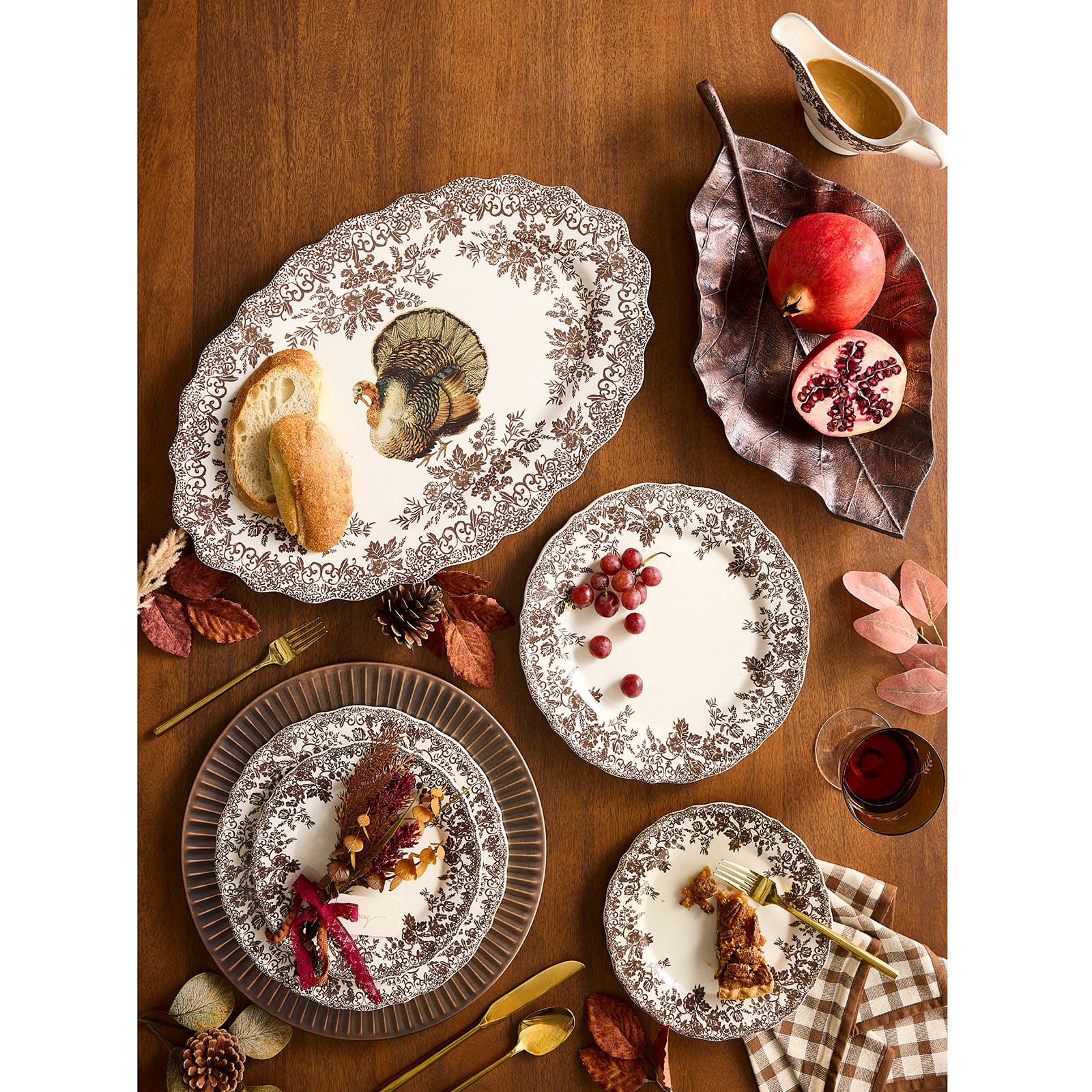 11" Fall Floral Ceramic Serving Plate by Ashland®