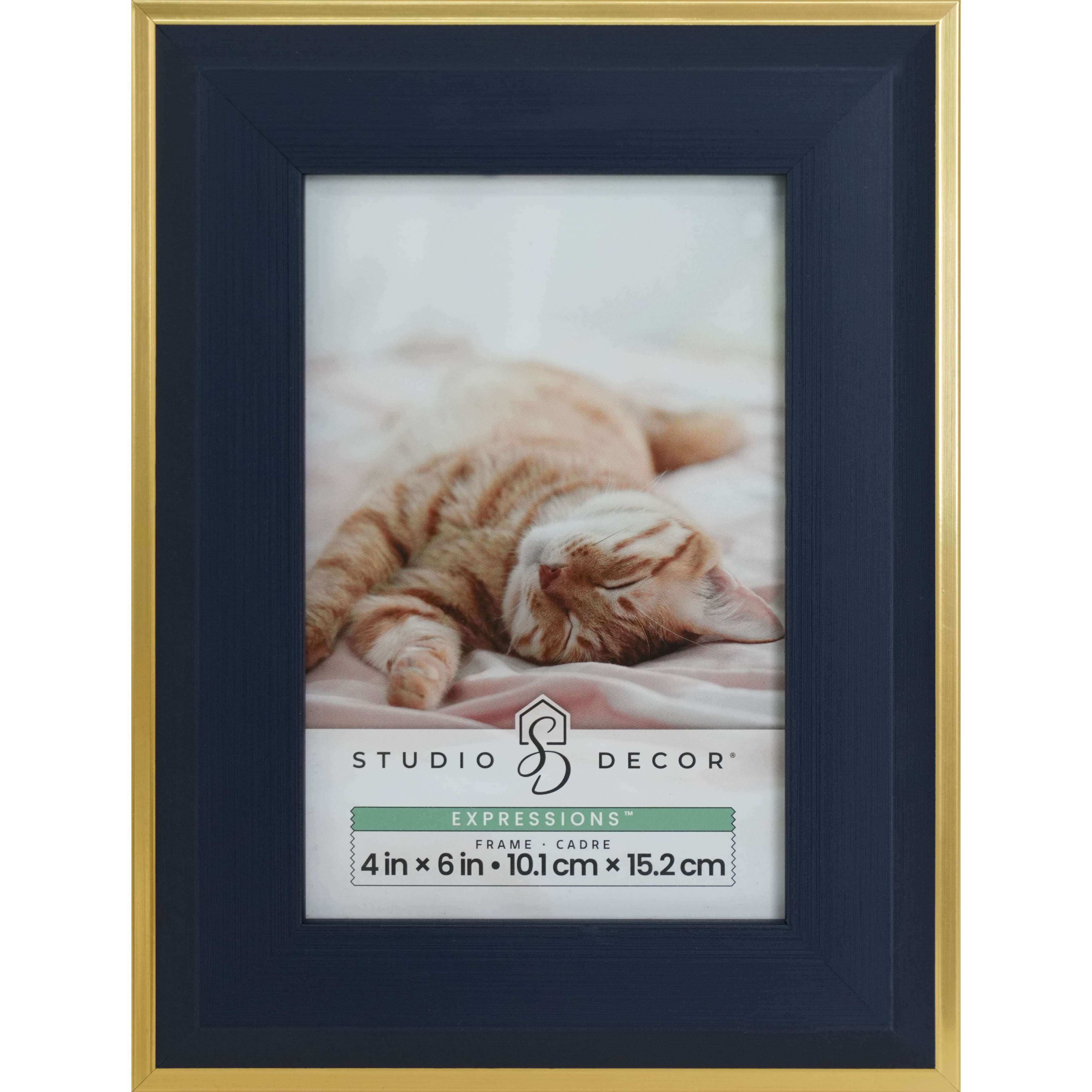 Expressions™ Navy Blue Frame with Gold Trim by Studio Décor