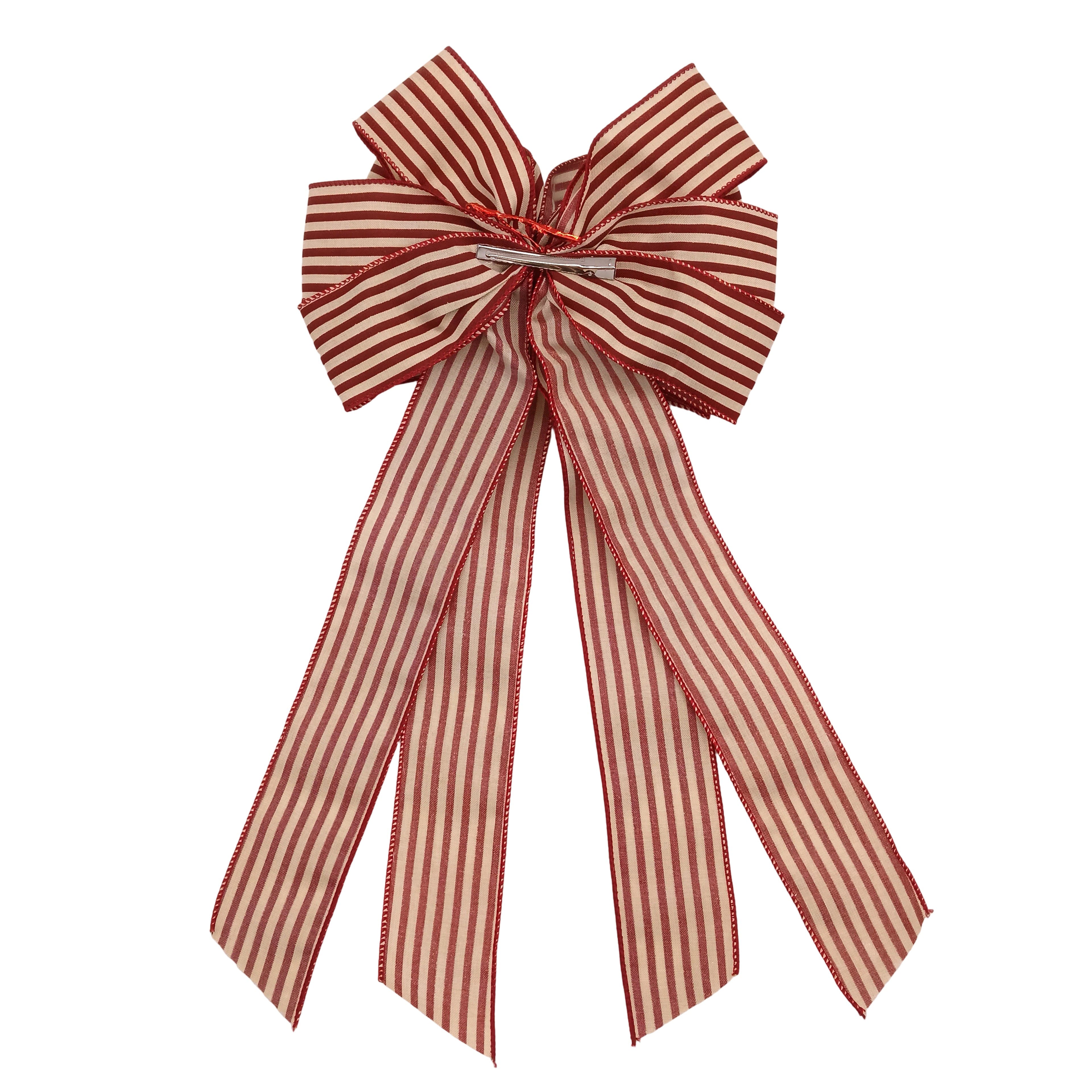 20" Red Stripes Tree Topper Bow by Celebrate It®