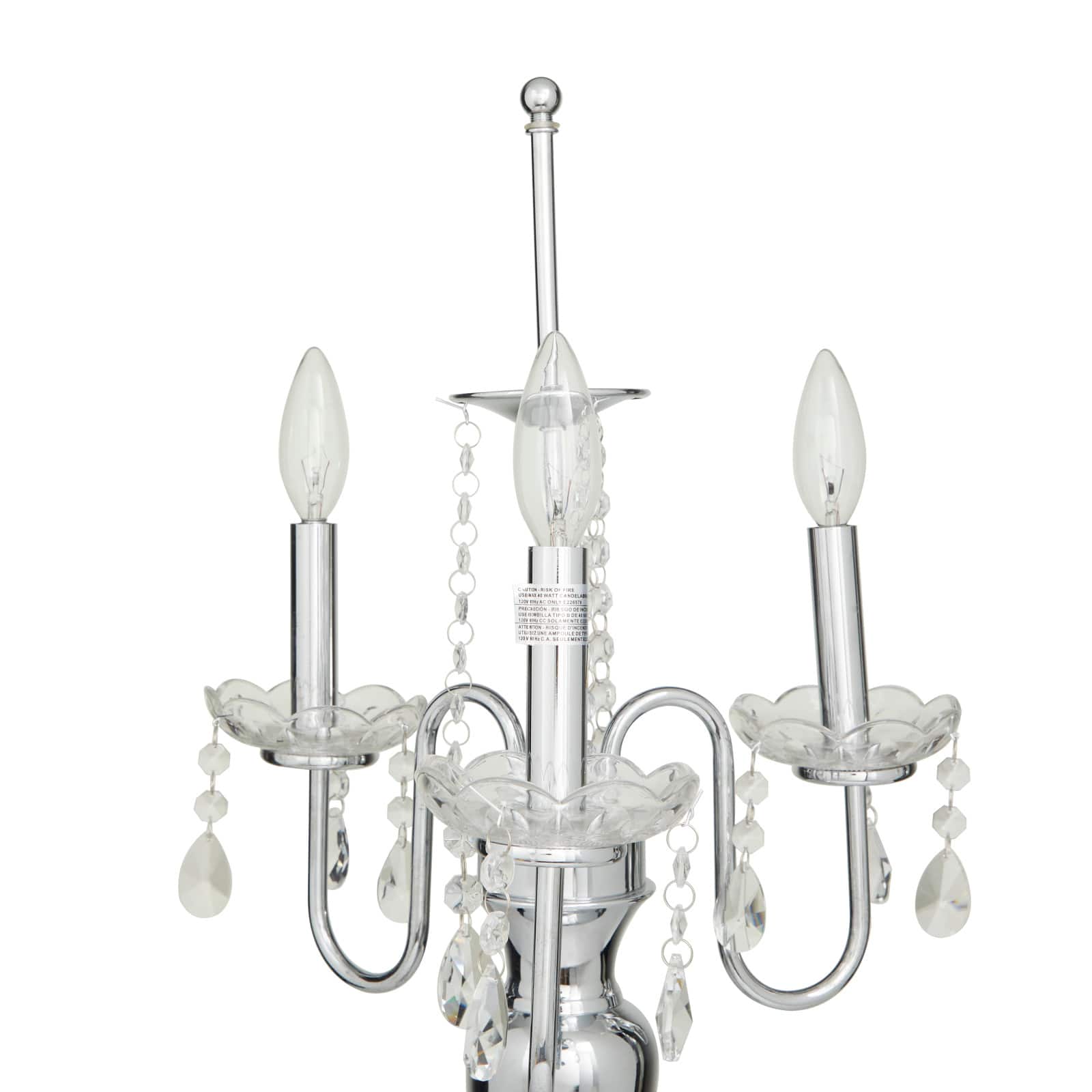 Silver Metal Table Lamp 16" x 16" x 31