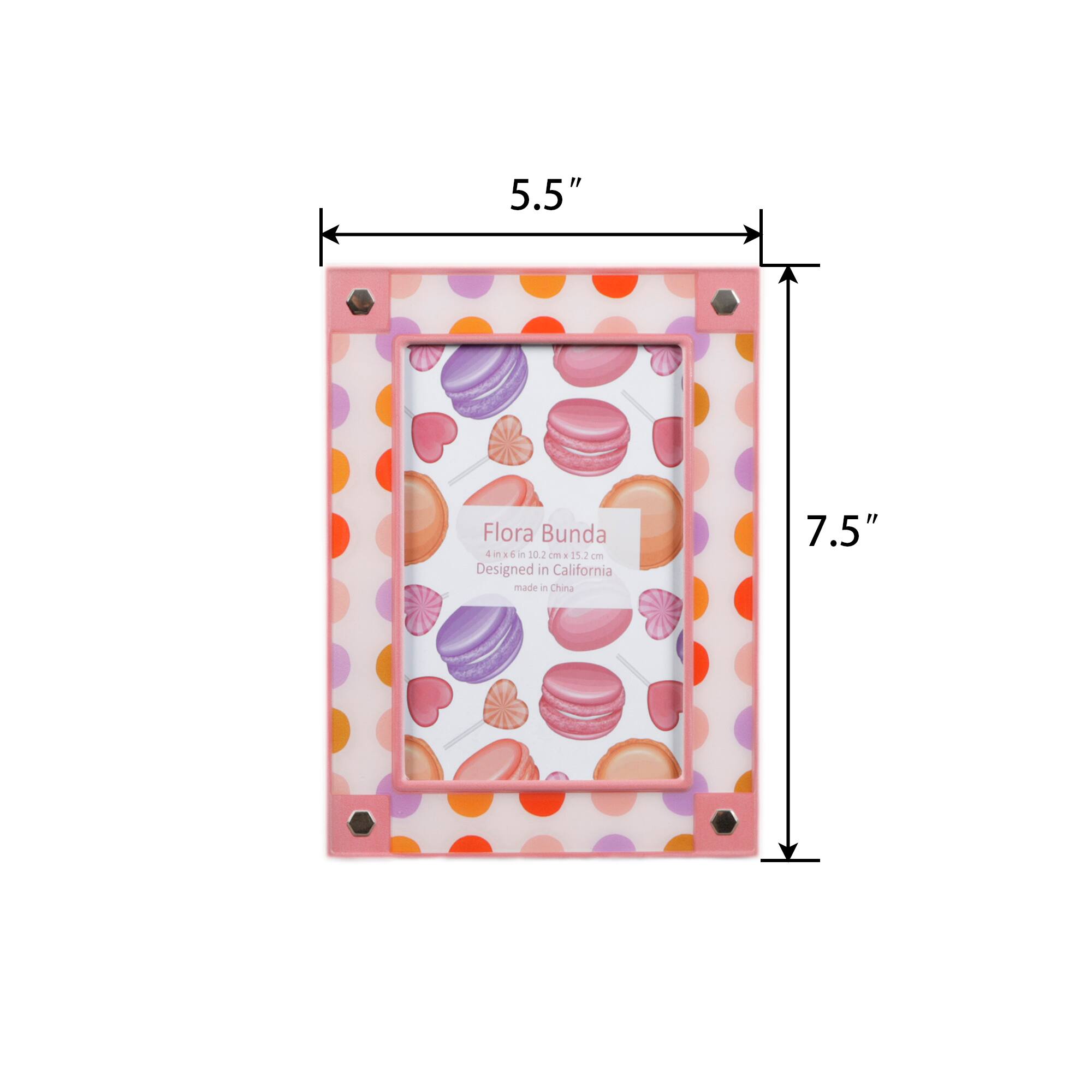Flora Bunda 4" x 6" Polka Dot Aluminum Picture Frame