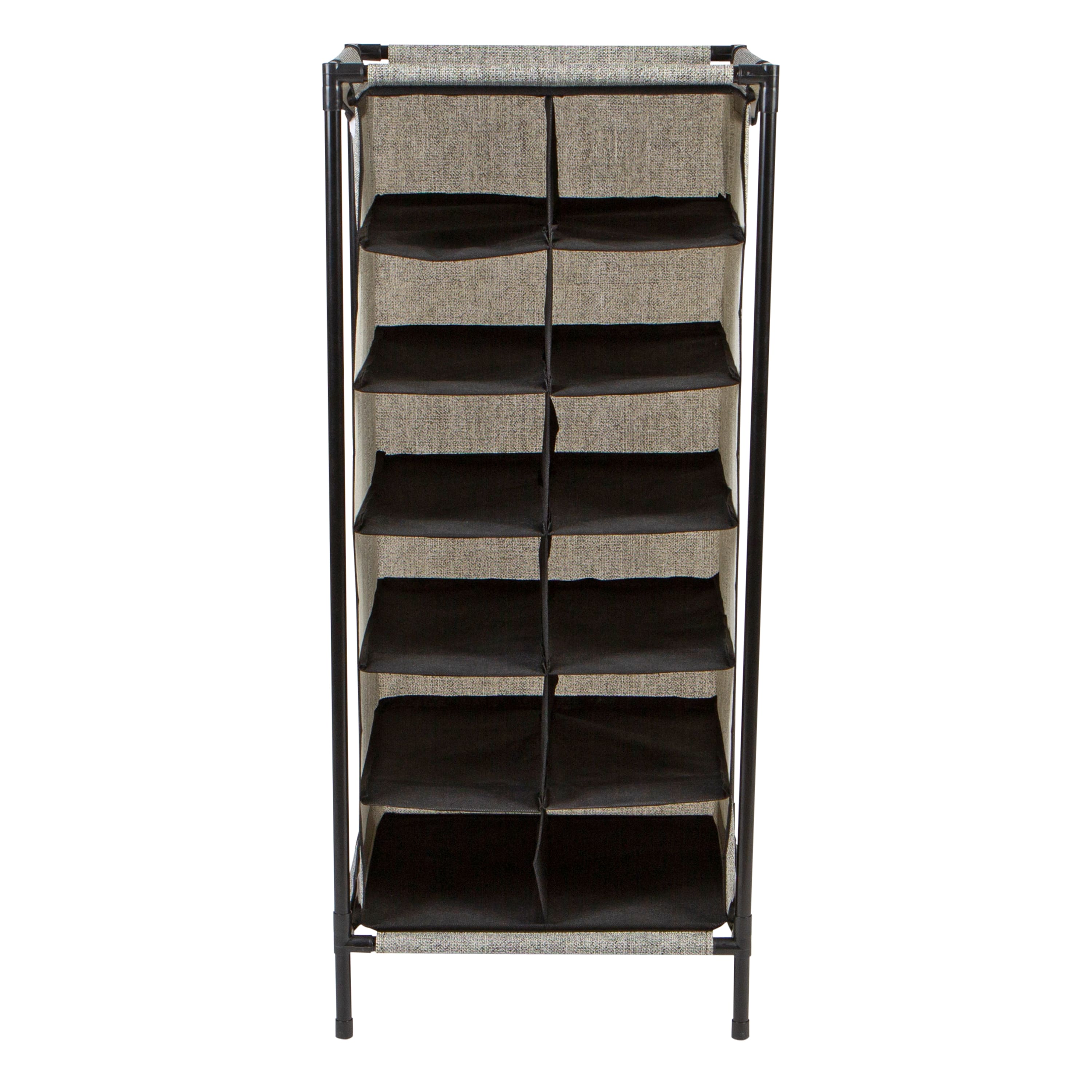 Simplify Black 12-Section Shoe Organizer