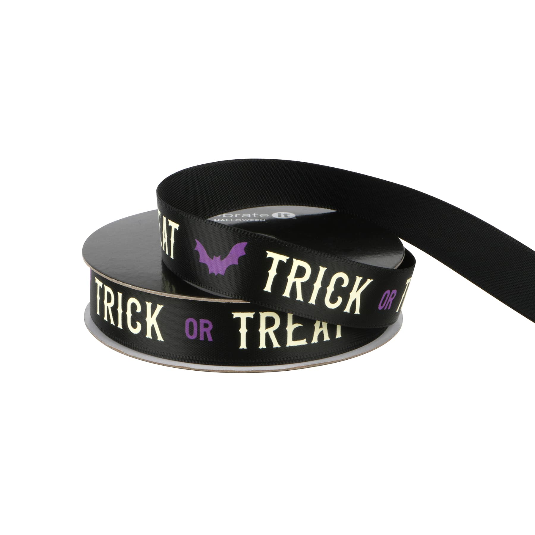 5/8" x 4yd. Black Trick or Treat Ribbon by Celebrate It®