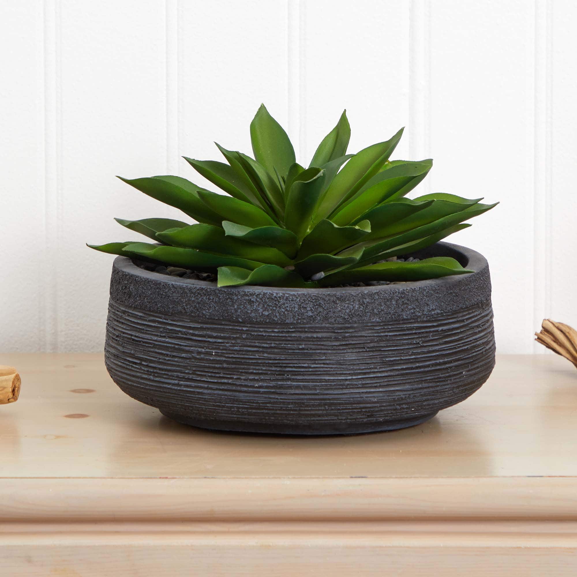 10" Large Succulent Artificial Plant in Decorative Bowl