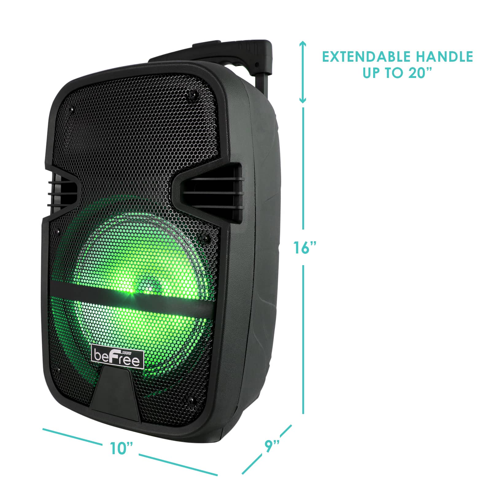 beFree Sound 8" 400 Watt Bluetooth Portable Party PA Speaker System With Illuminating Lights
