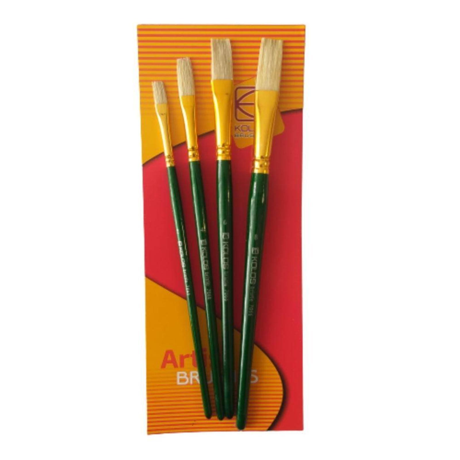 Rosa Kolos 4 Pieces Synthetic Bristle Flat Paintbrushes Set 7066