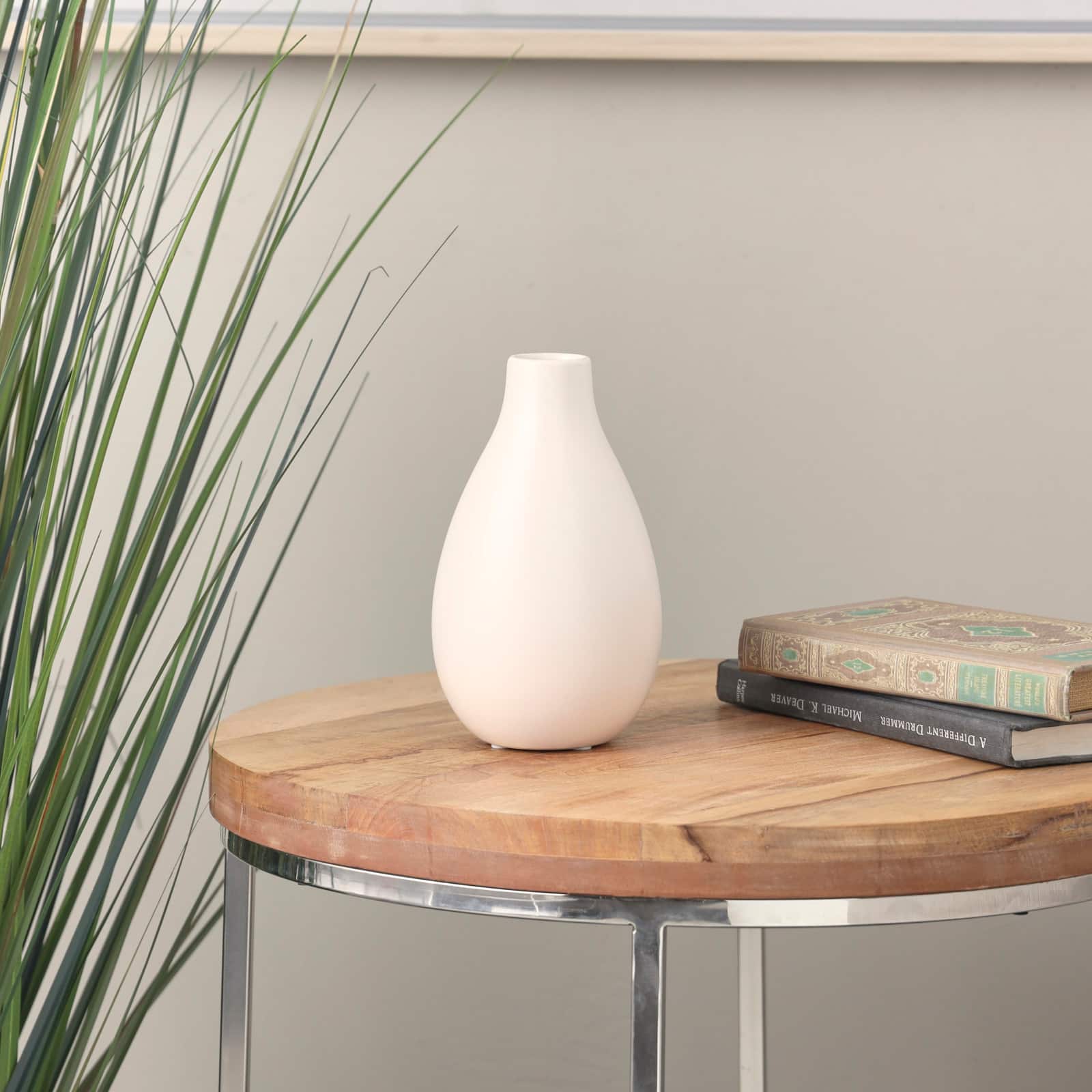 7.75" Cream Ceramic Minimalistic Vase