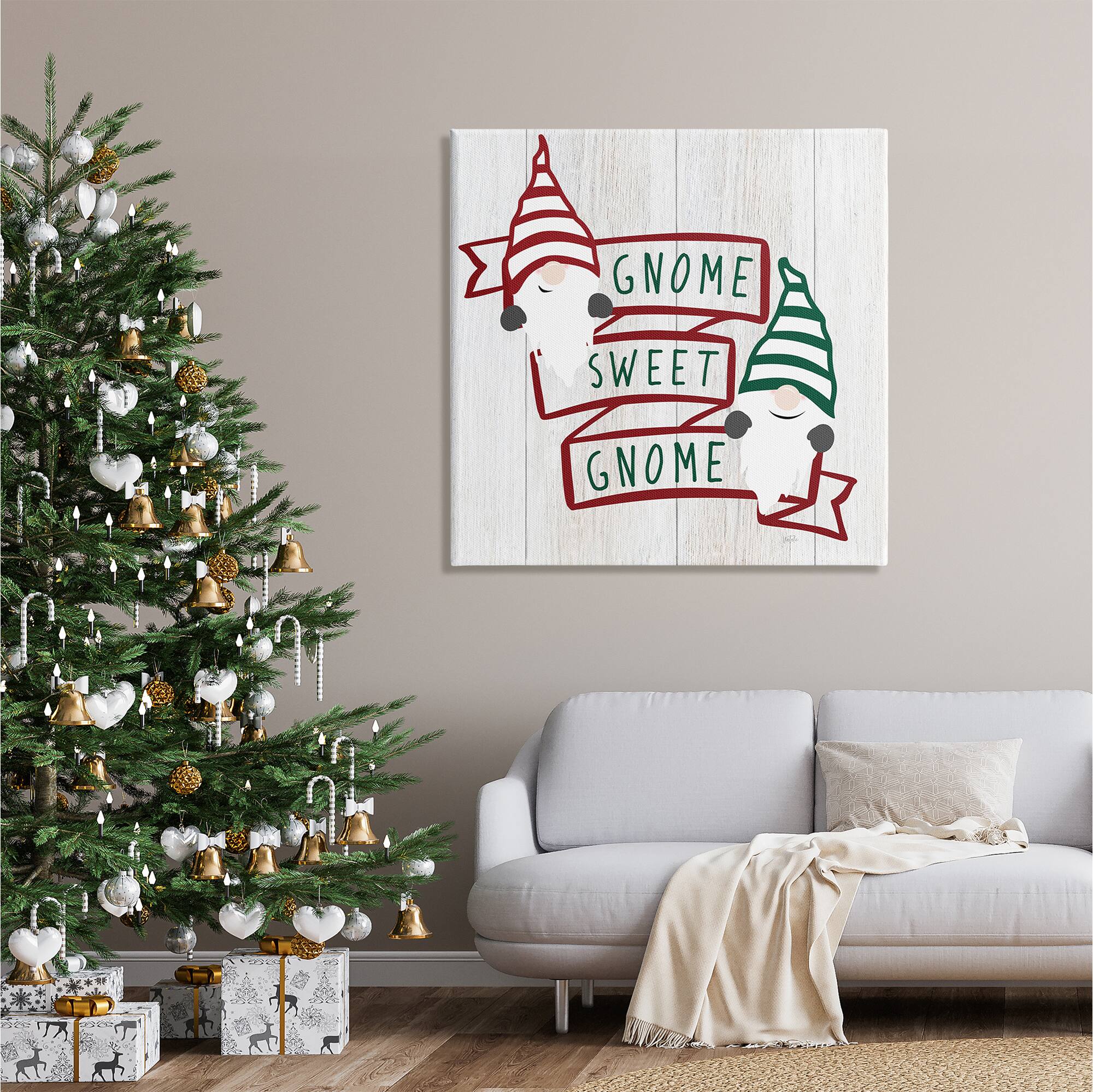 Stupell Industries Sweet Gnome Banner Phrase Canvas Wall Art