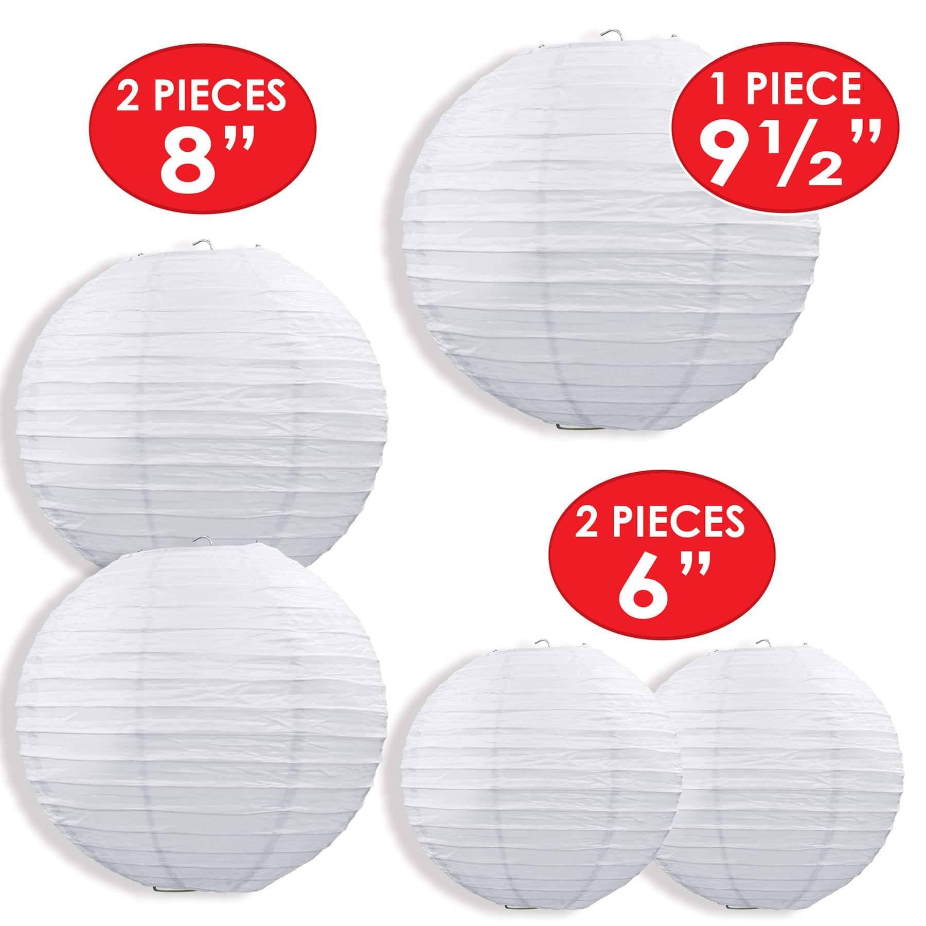 Beistle White Paper Lantern Set