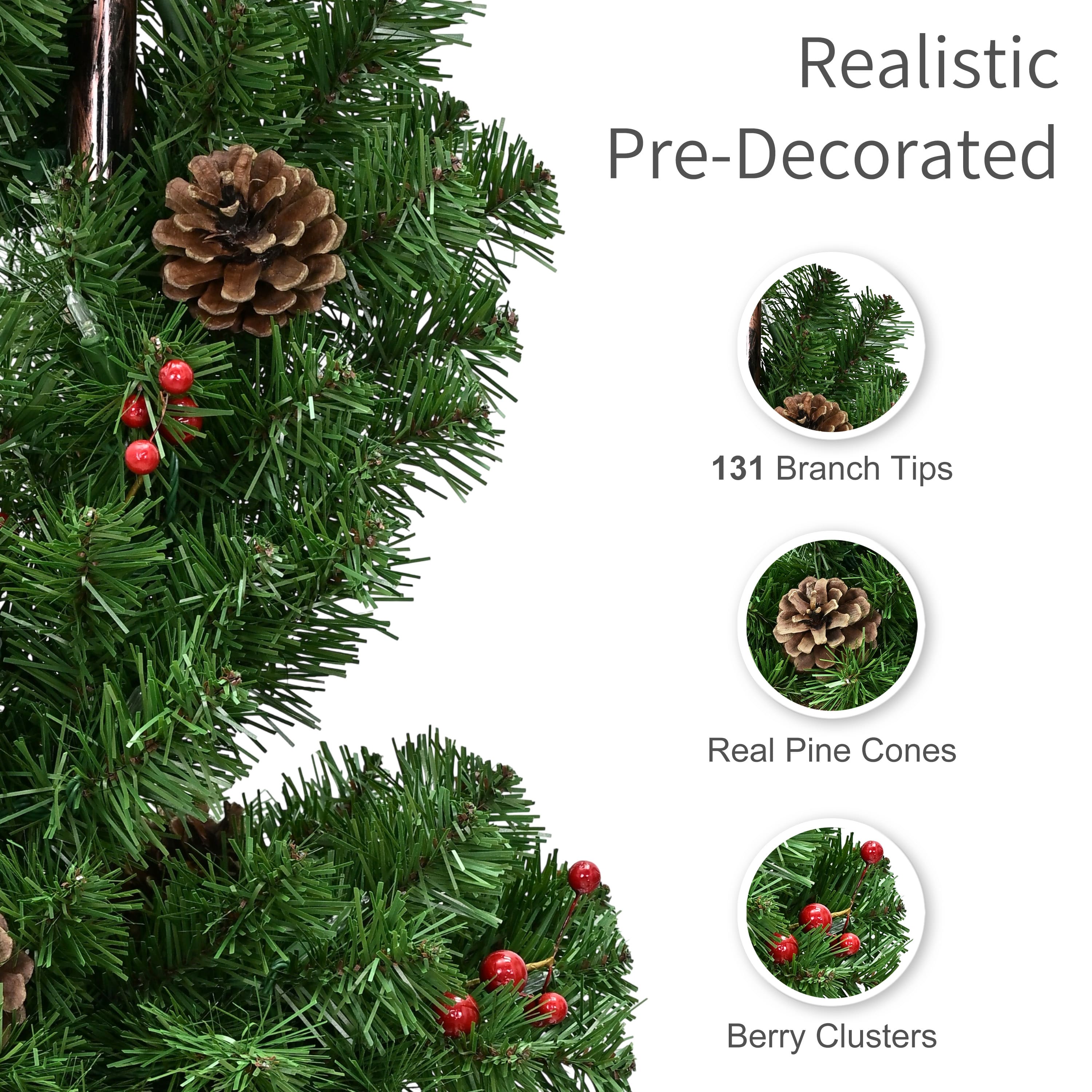 Puleo International 4ft. Pre-Lit Artificial Lamp Post Trees with Decorative Plastic Base, 2ct.