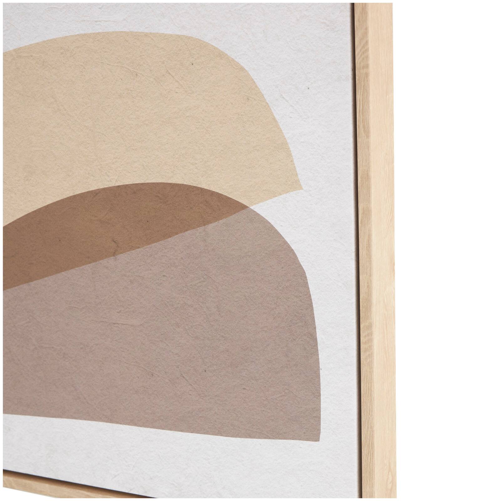 Brown & White Wooden & Fabric Abstract Overlapping Shapes Wall Décor