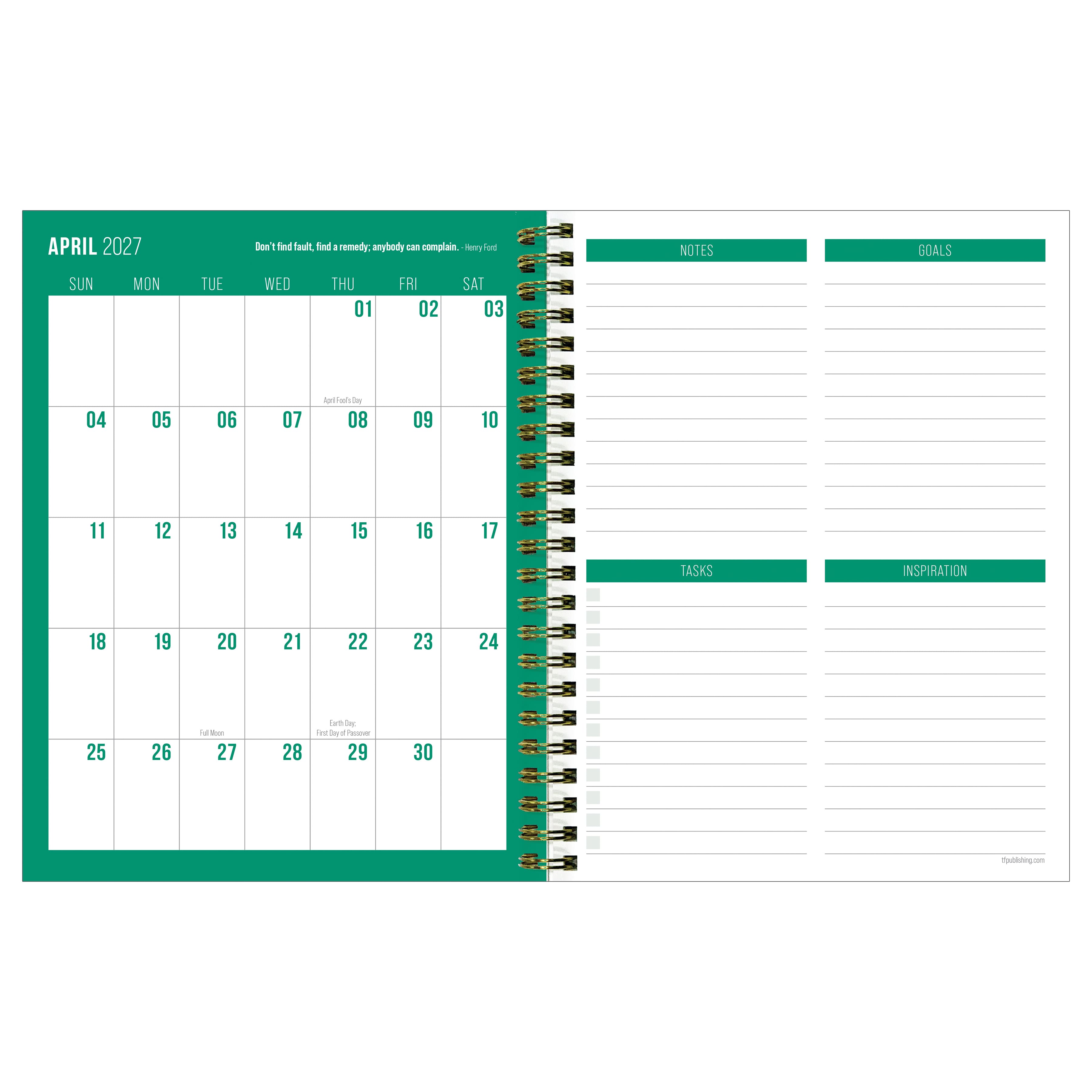 July 2026 - June 2027 Buds & Blooms Medium Weekly Monthly Planner