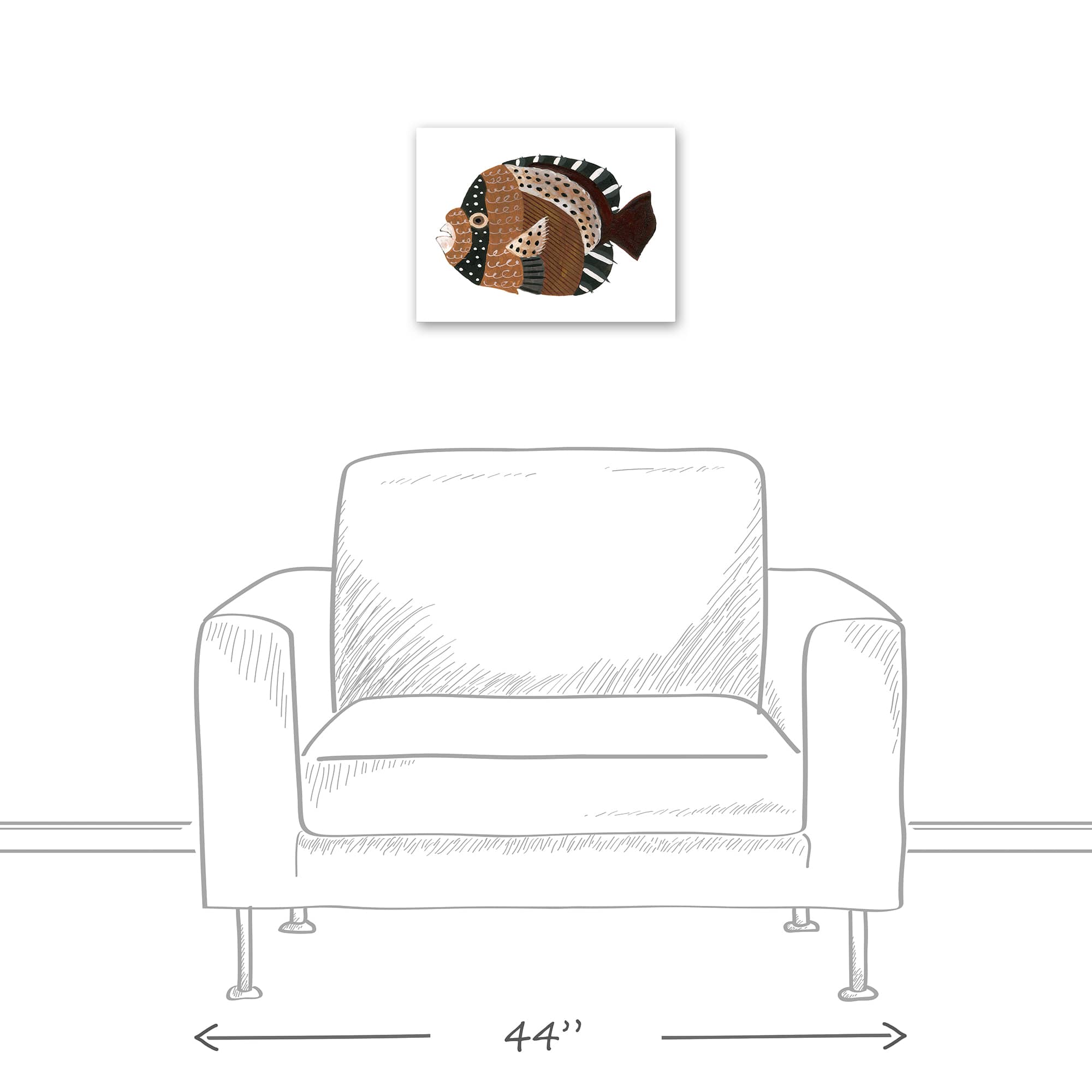 Neutral Fish 16" x 12" Canvas Wall Art