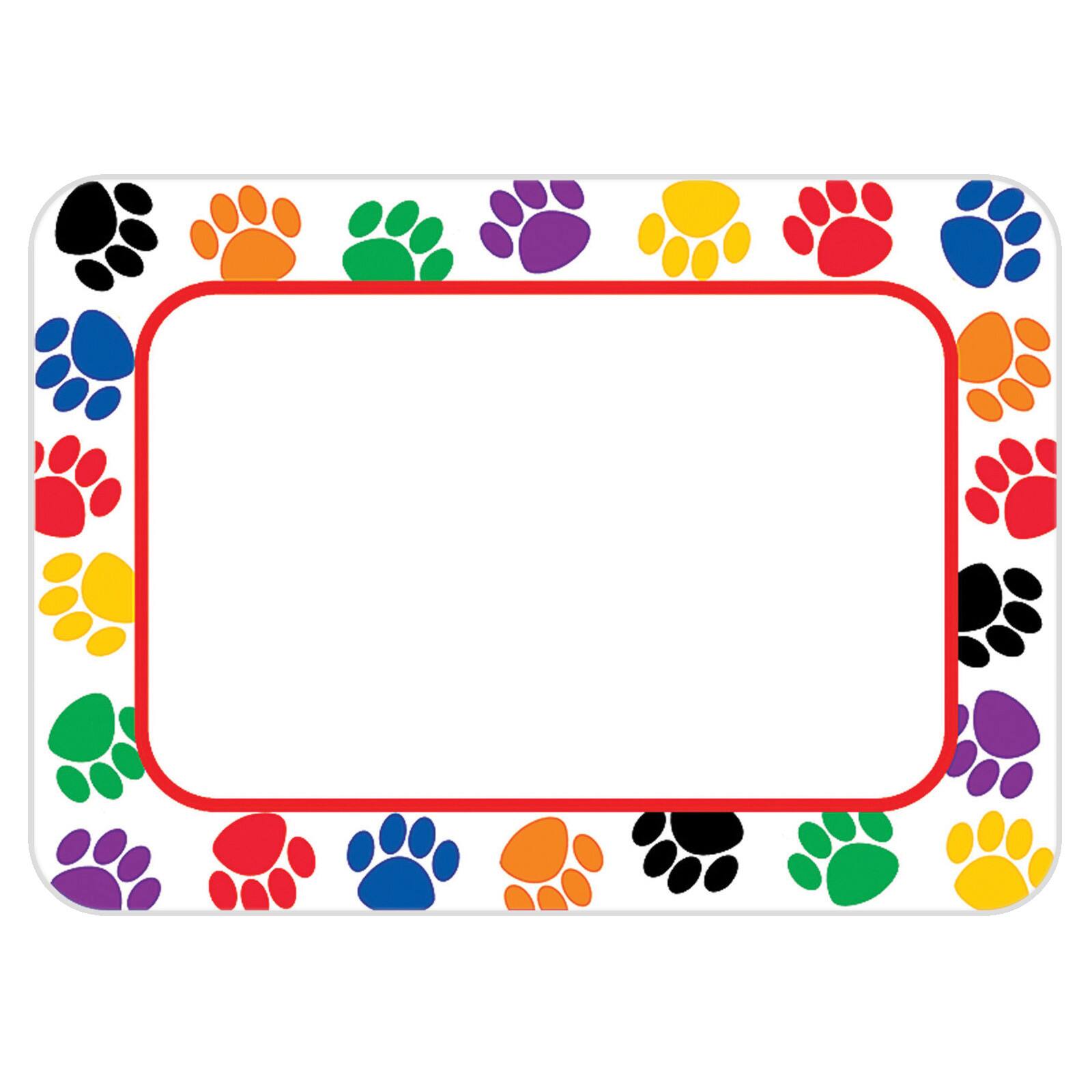 Teacher Created Resources® 3.5" x 2.5" Colorful Paw Prints Name Tags/Labels, 216ct.