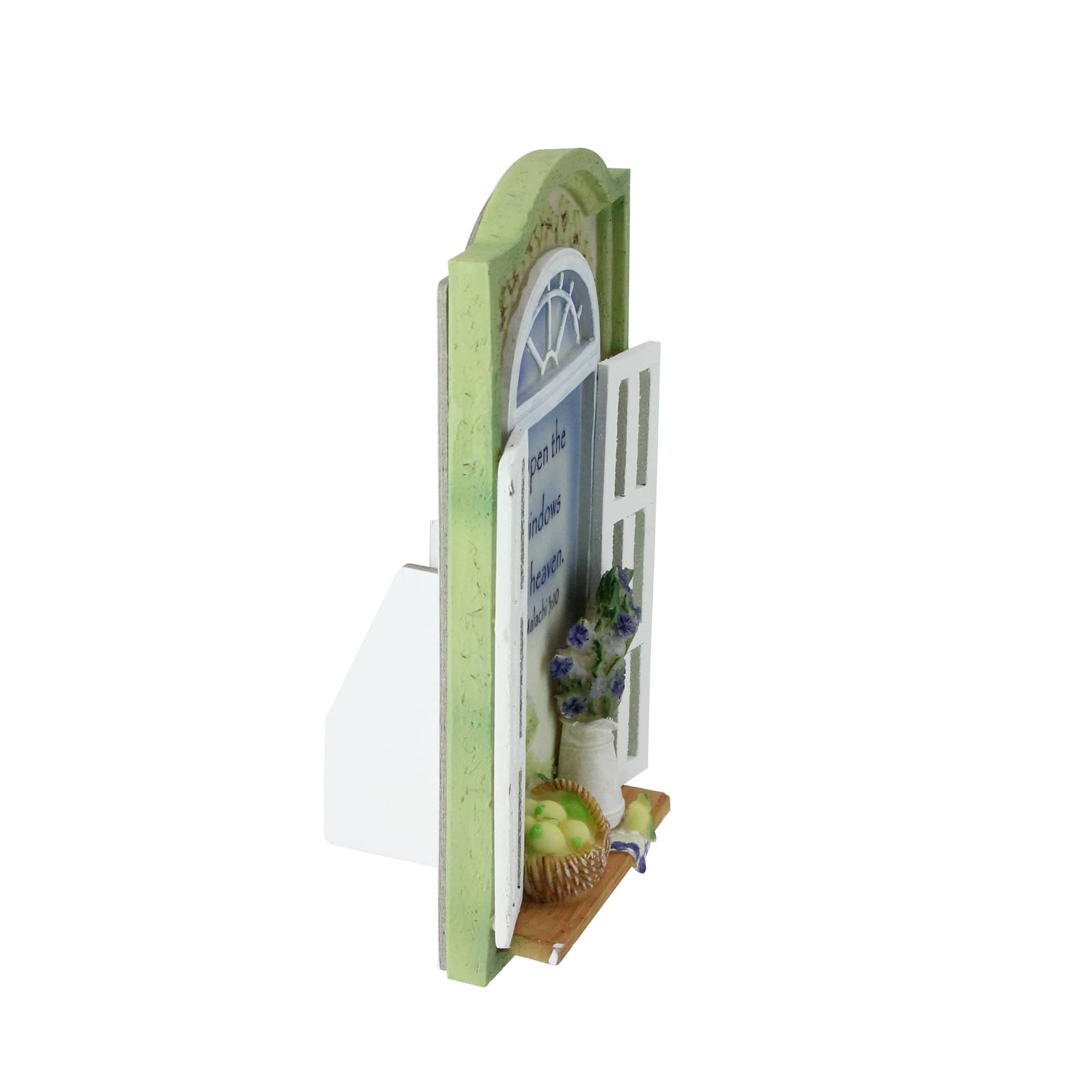 Green & White Open The Windows of Heaven Bible Scripture Plaque