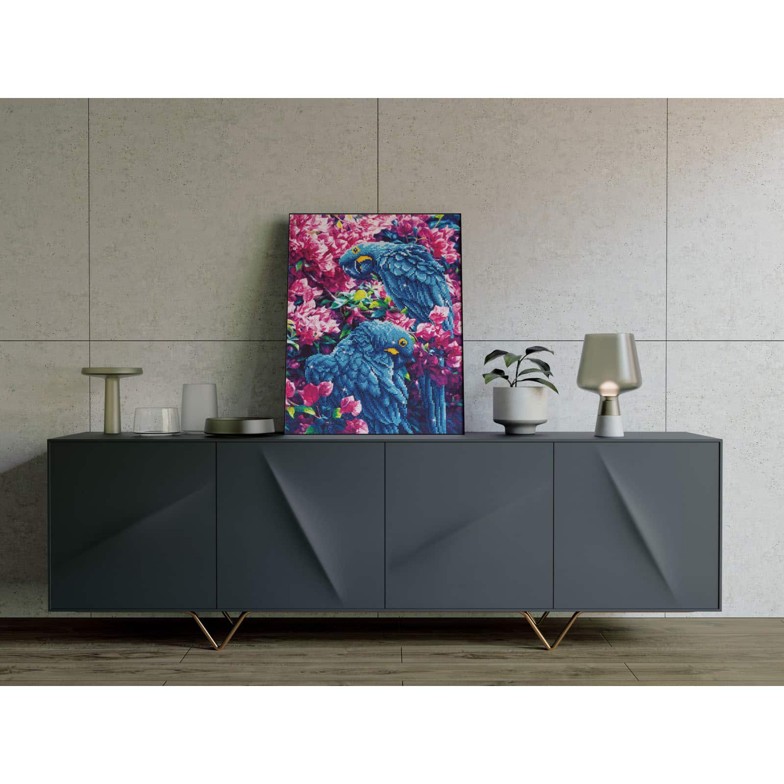 Diamond Dotz® Intermediate Blue Parrots Diamond Painting Kit