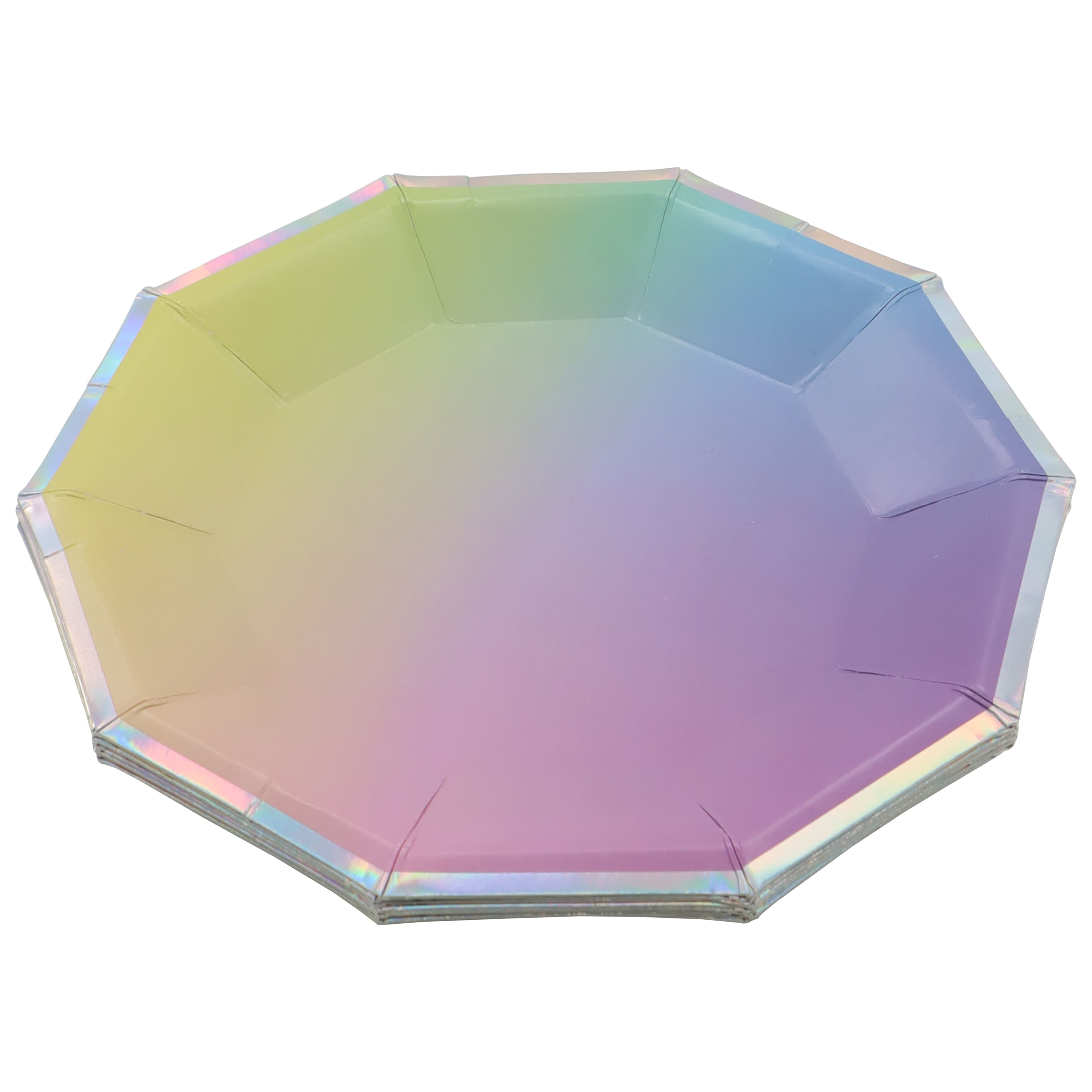 24 Packs: 8 ct. (192 total) 7" Ombre Decagon Snack Plates by Celebrate It™