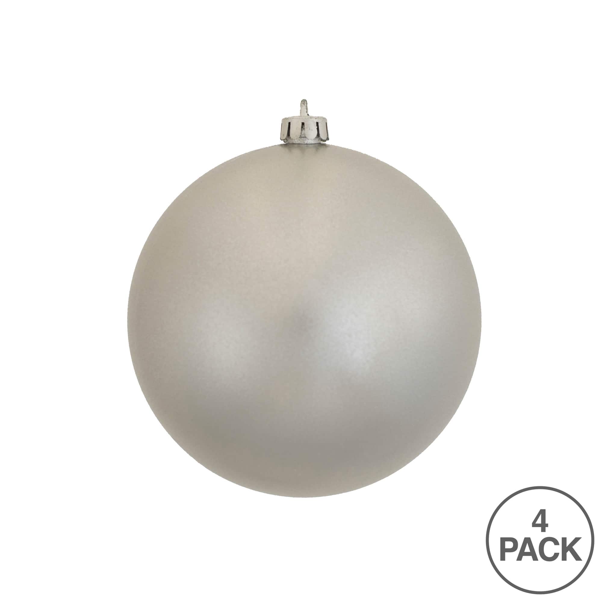 Vickerman 6" Silver Candy Ball Ornaments, 4ct.