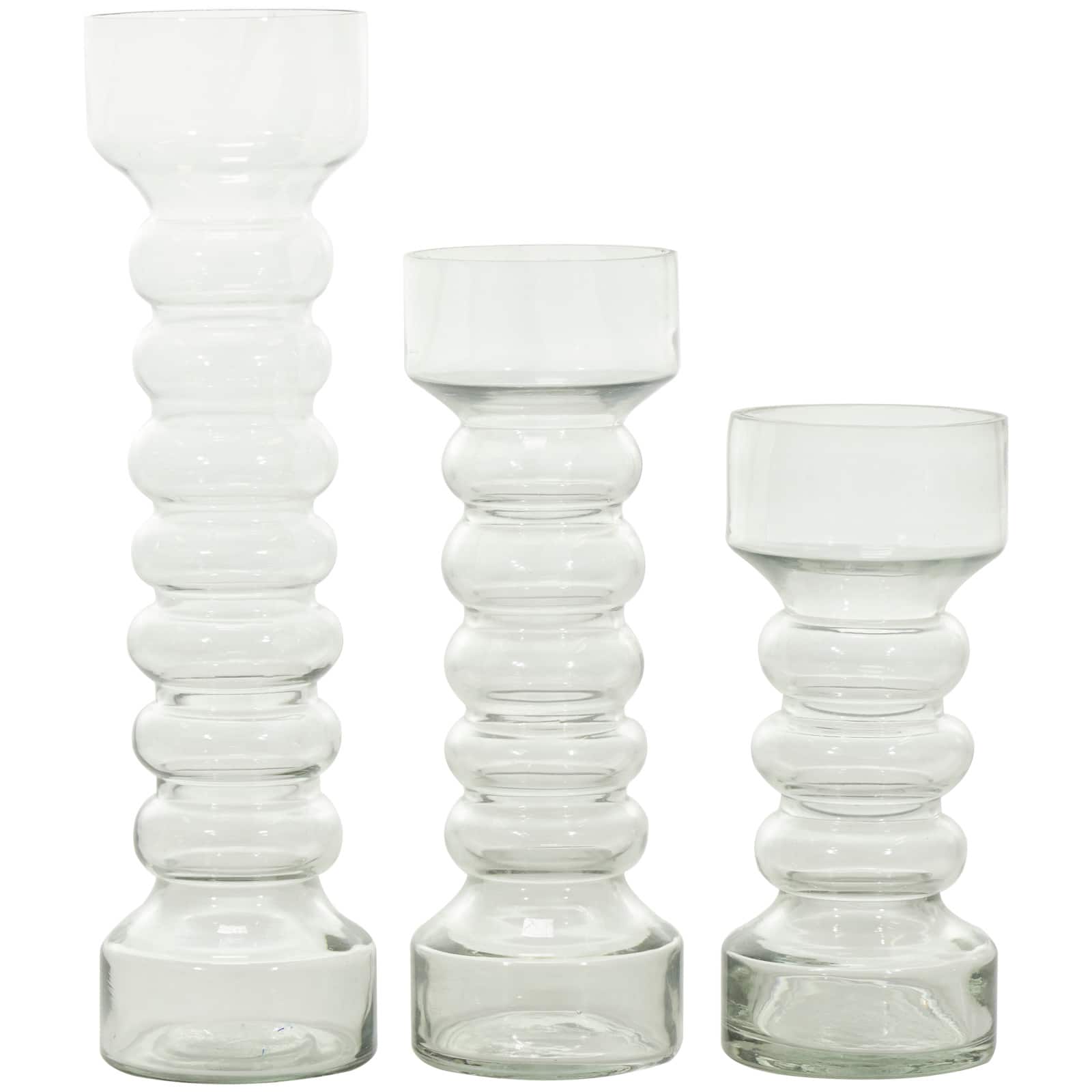 Clear Glass Candle Holder Set
