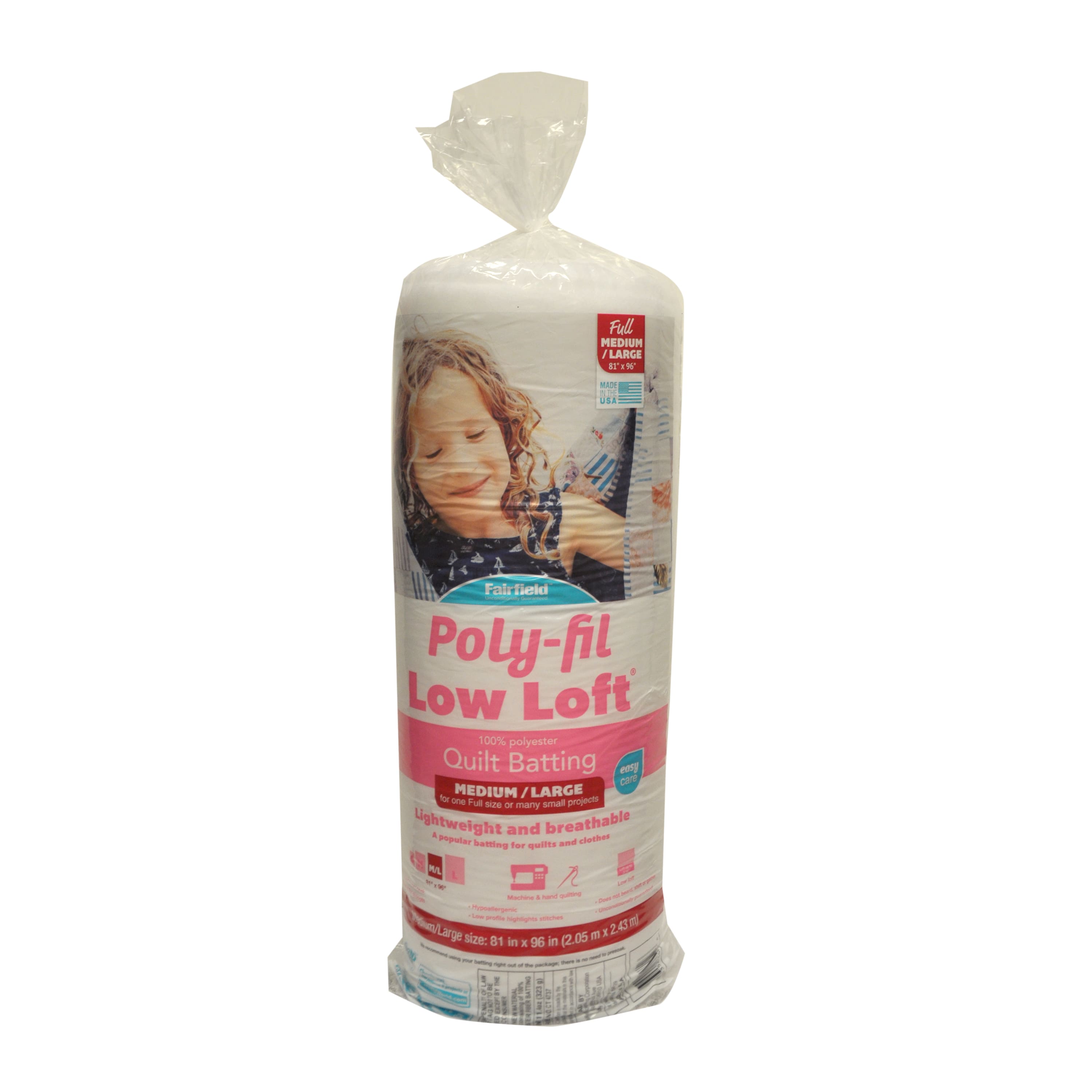 Poly-Fil Low-Loft® Quilt Batting, 81" x 96"