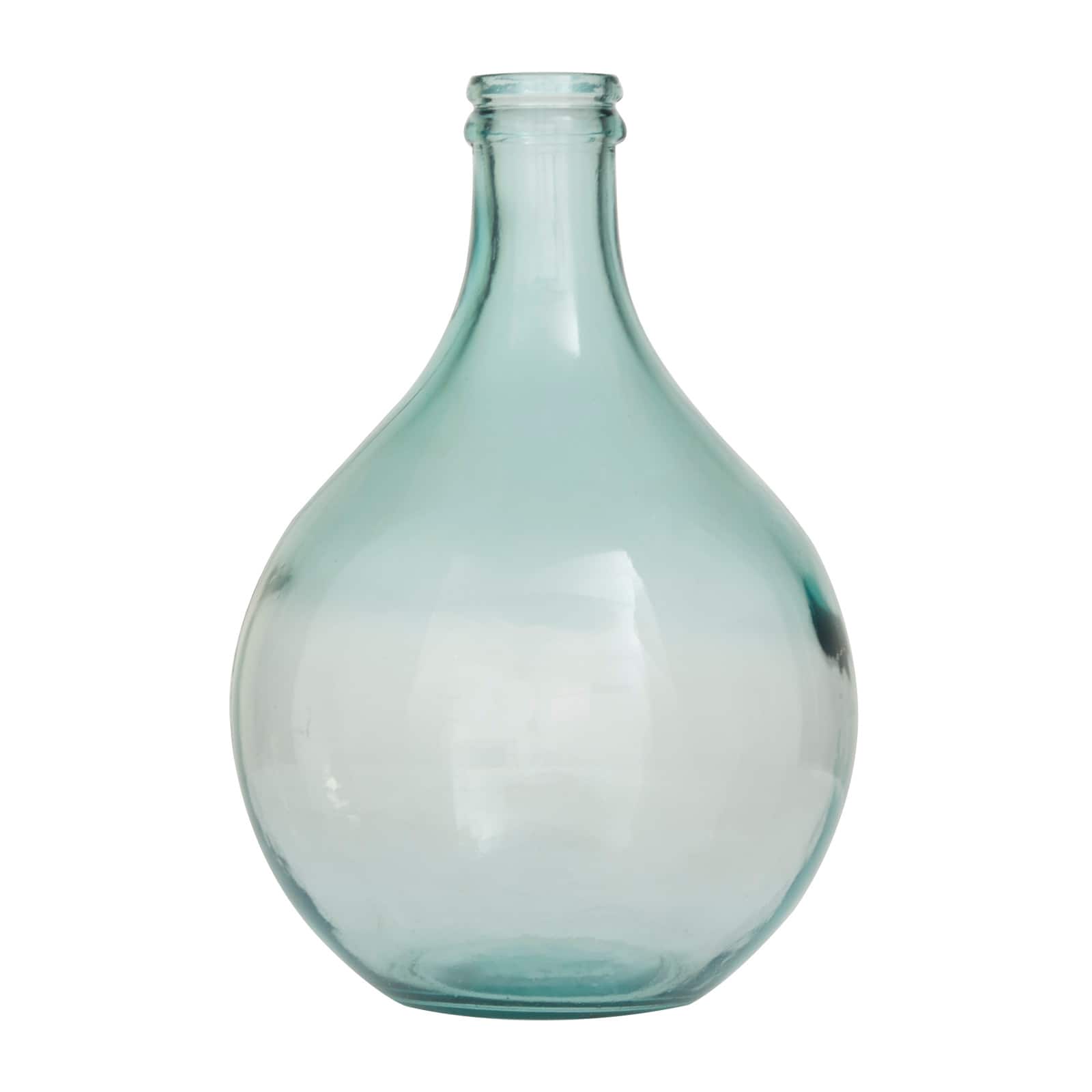 Blue Recycled Glass Handmade Spanish Vase 11" x 11" x 17"