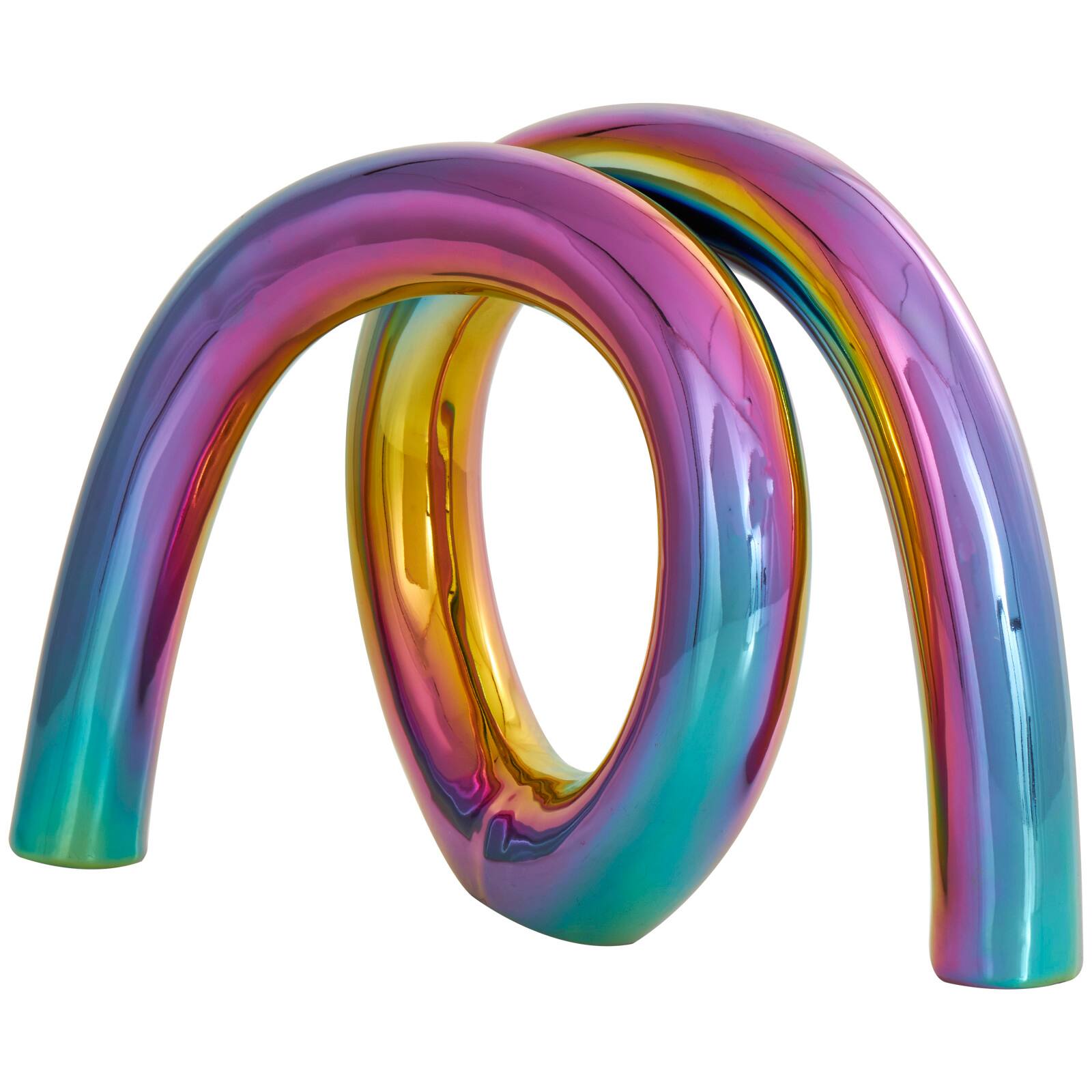 8" Multicolor Ceramic Abstract Looped Sculpture