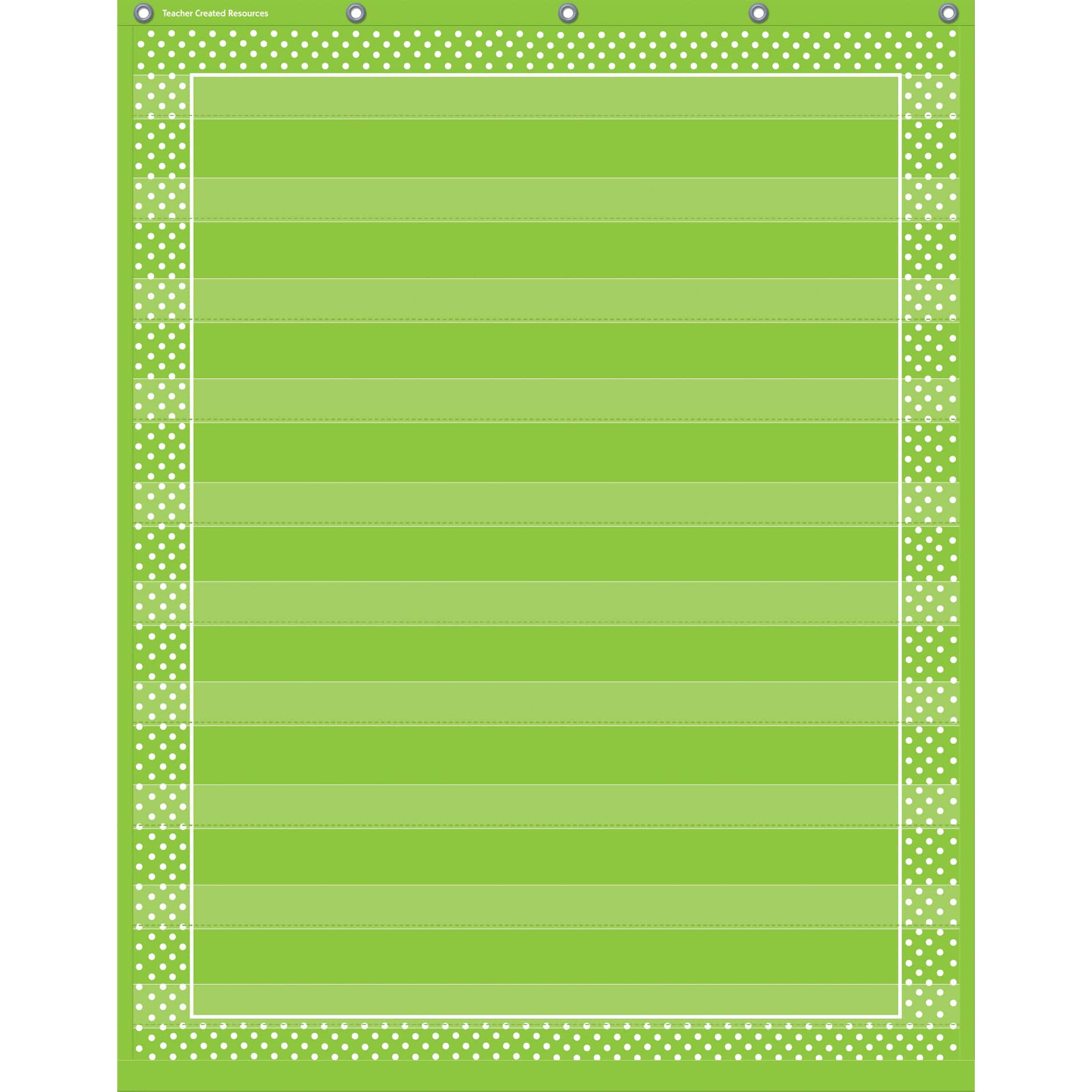 Lime Polka Dots 10 Pocket Chart