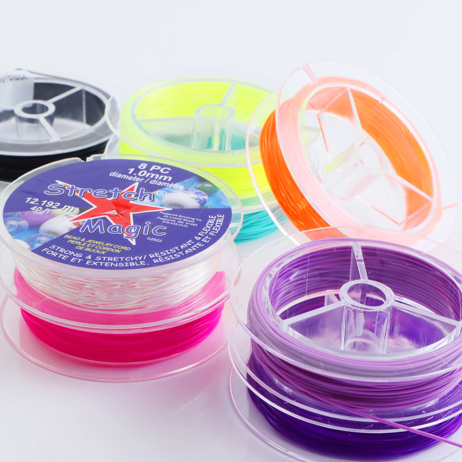 Stretch Magic® 1mm 8 Colour Bead & Jewellery Cord Value Pack
