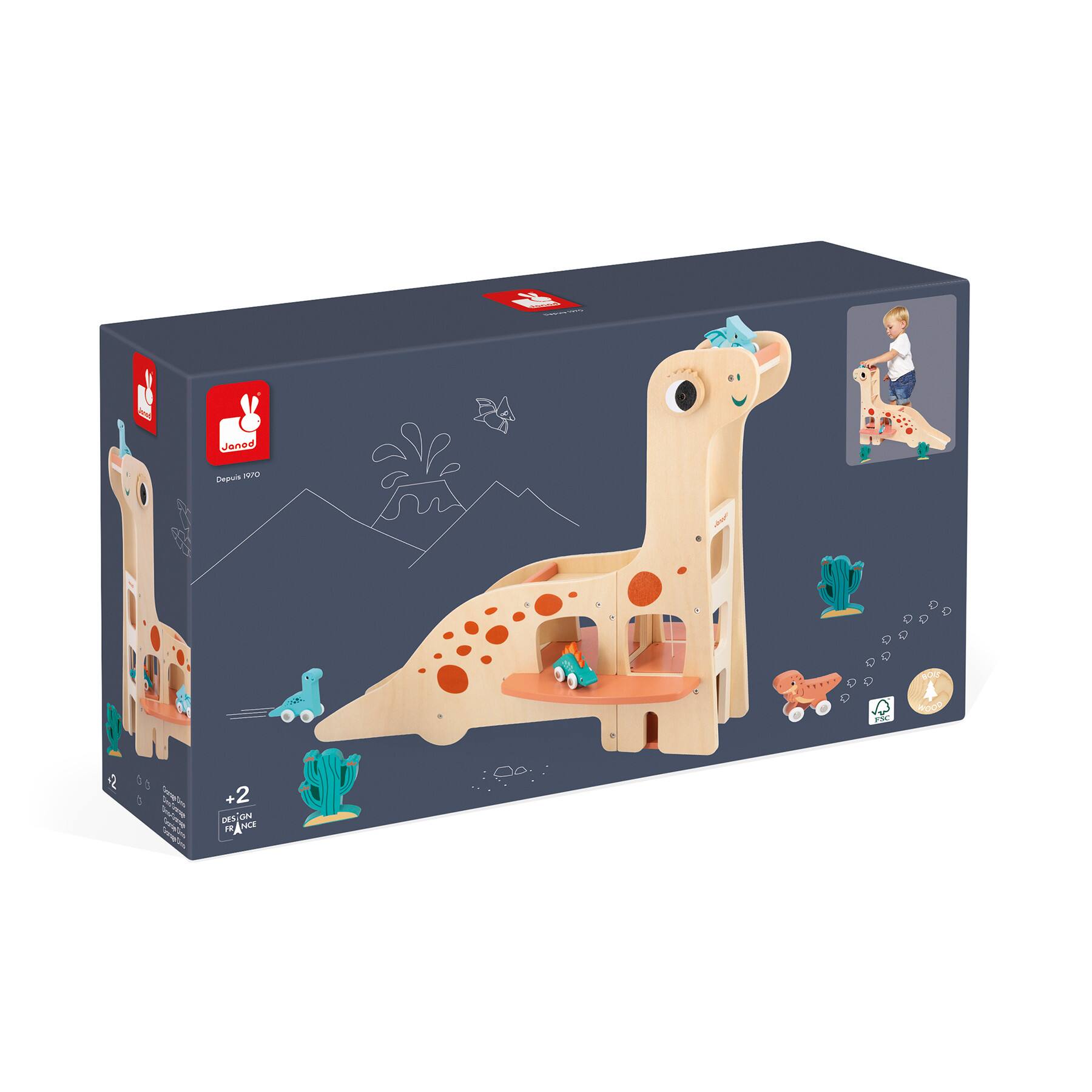 Janod® Dino Garage Toy Set