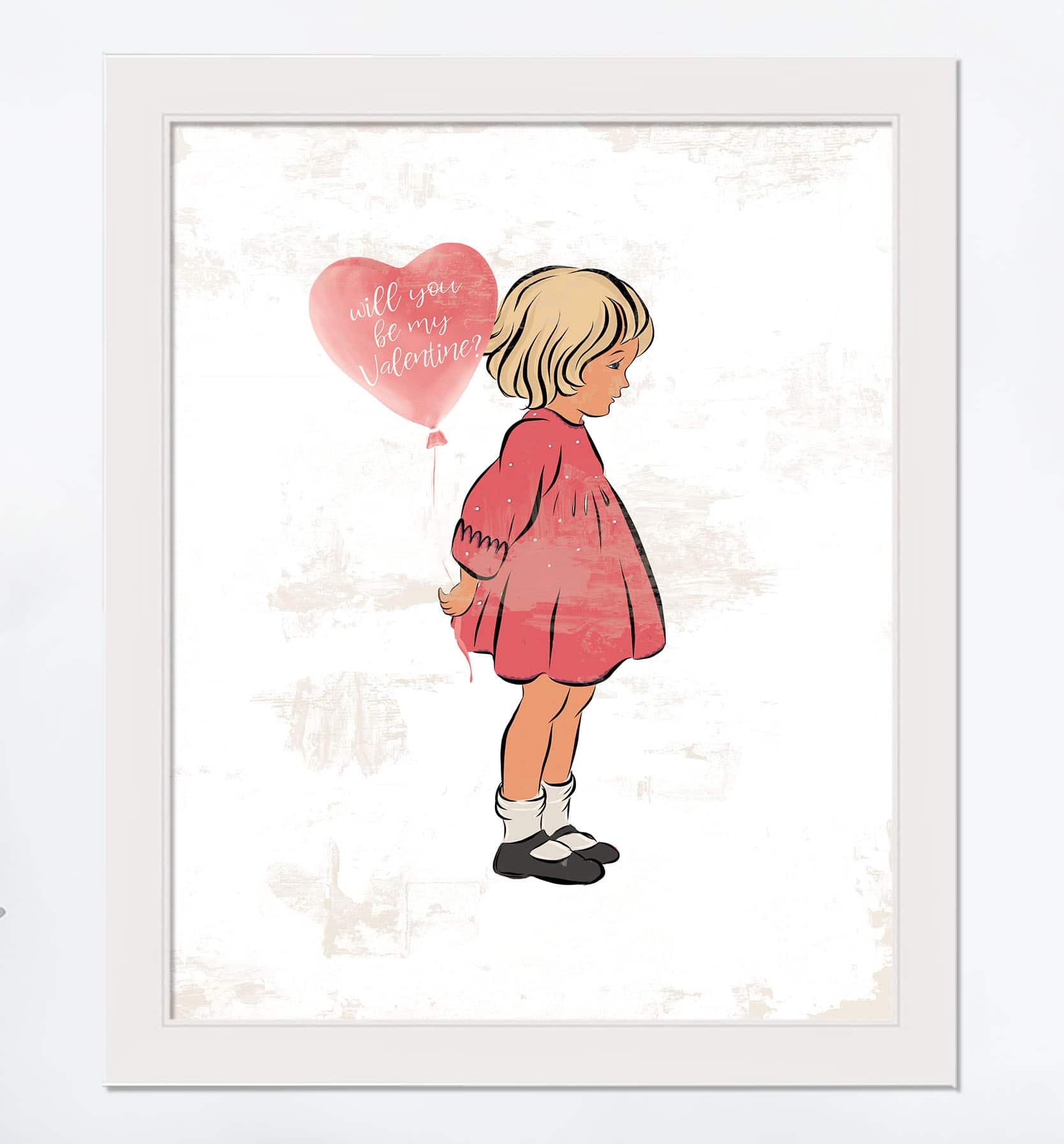 Be My Valentine 16" x 20" White Framed Print Under Plexiglass