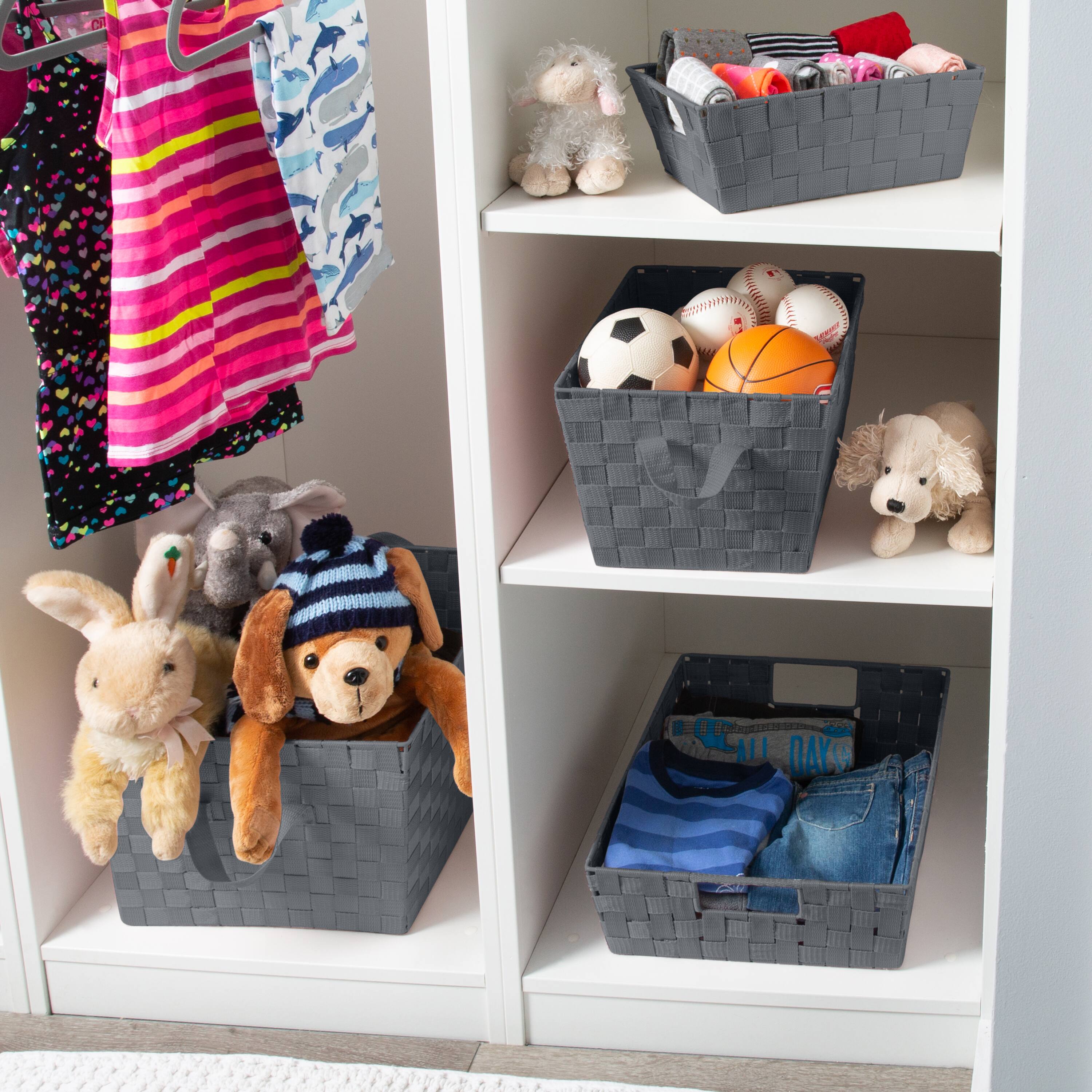 Simplify Gray Large Storage Shelf Tote Set