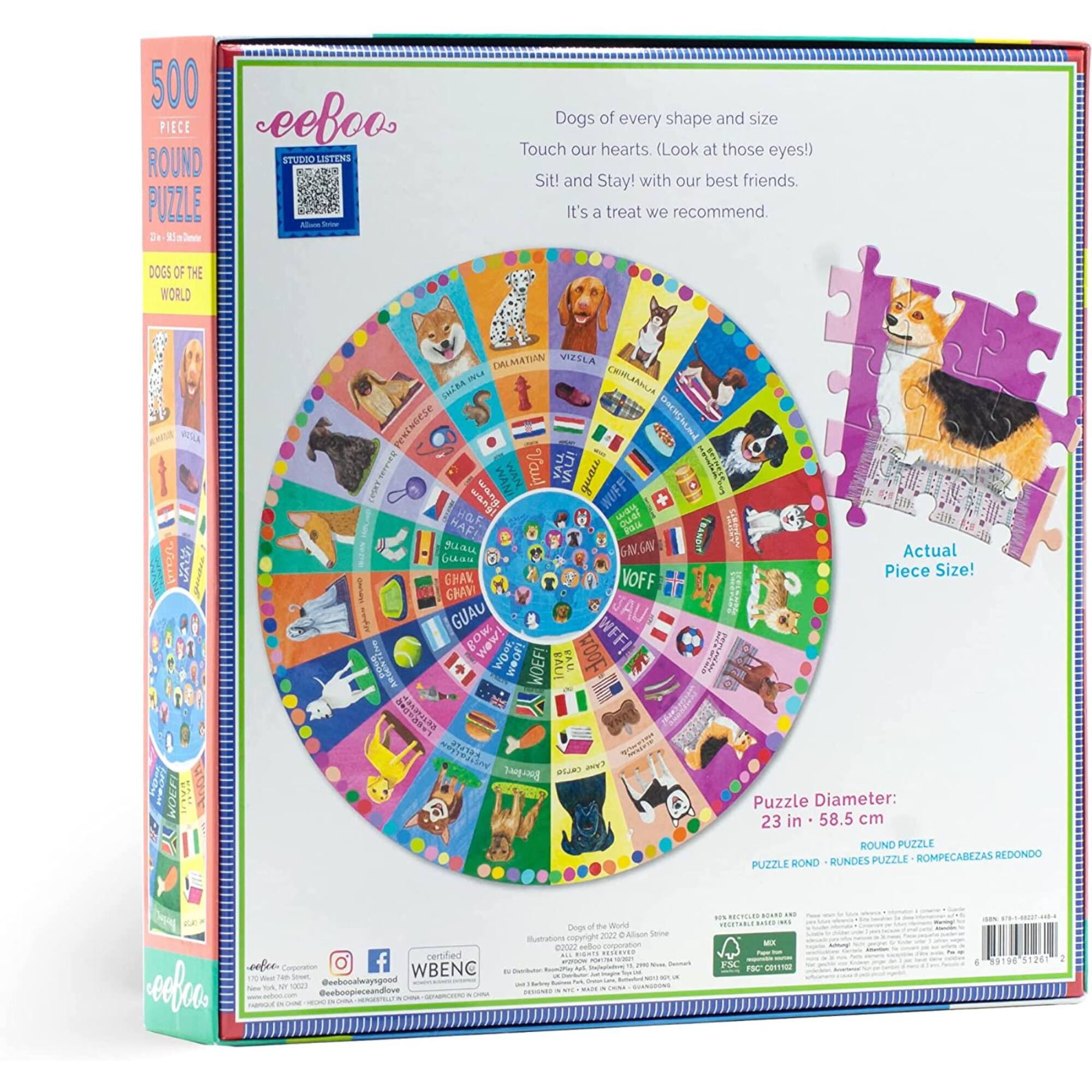 eeBoo Dogs of the World 500 Piece Puzzle