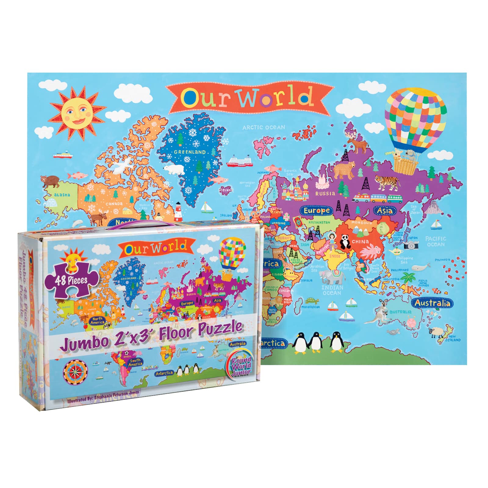Jumbo Our World Floor Puzzle By Round World Products | 24" x 36" | Michaels®