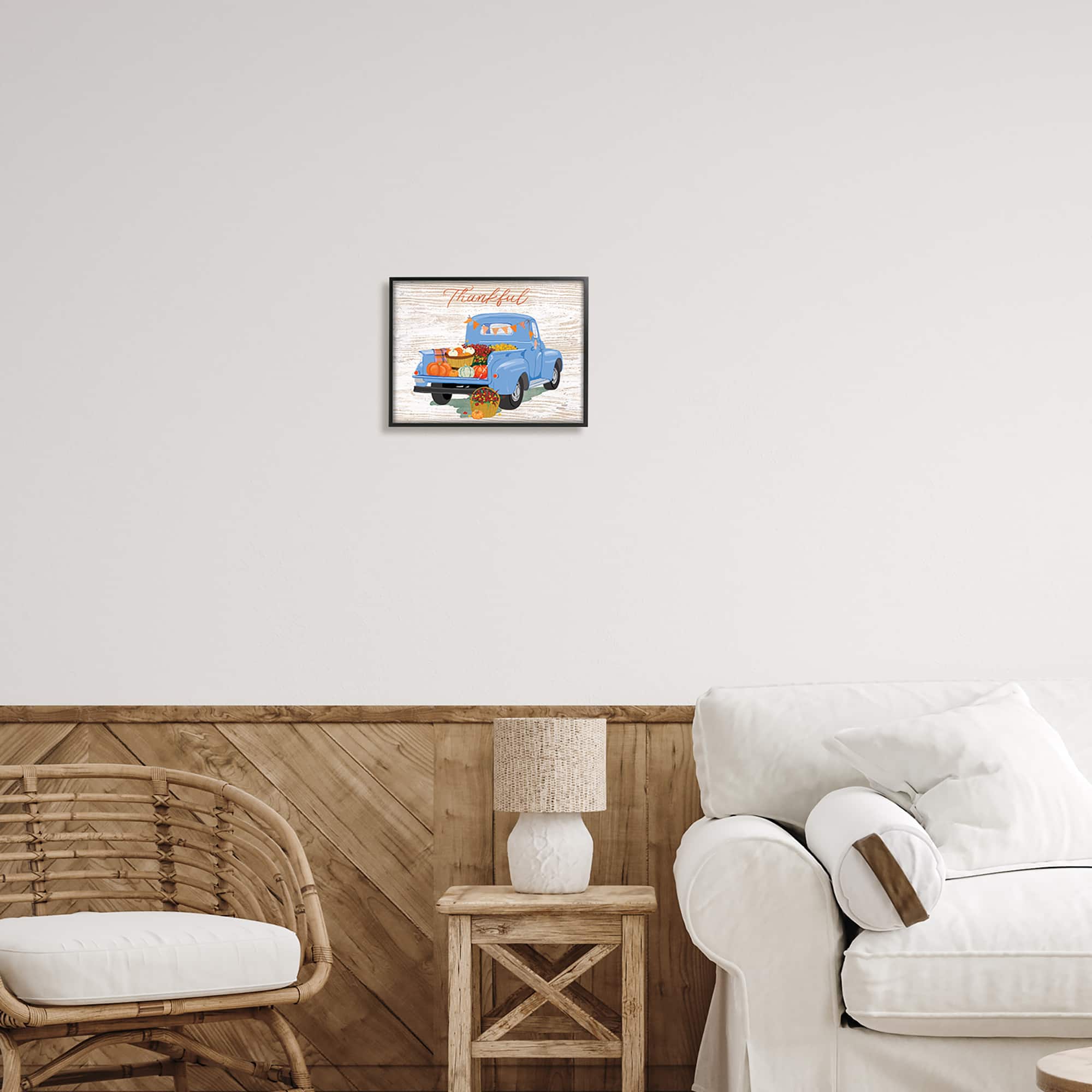 Stupell Industries Thankful Farmhouse Harvest Truckload Framed Giclee Art