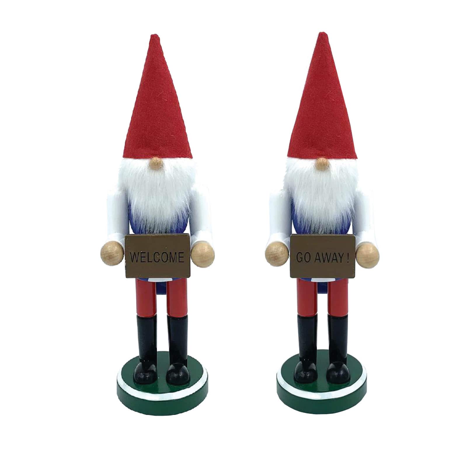 Santa's Workshop 12" Welcome/Go Away Gnome Nutcracker