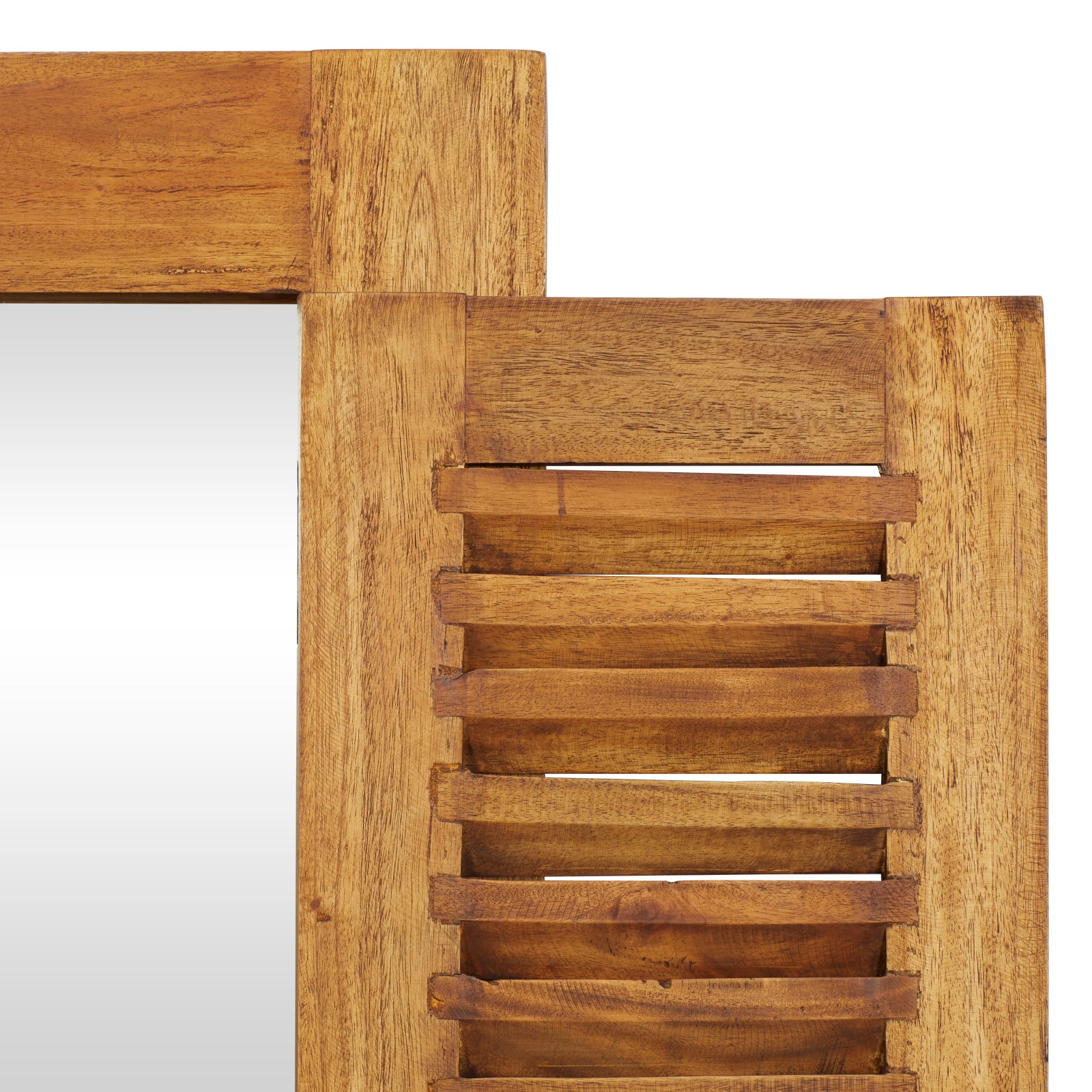 Brown Wood Rustic Wall Mirror 35" x 31"